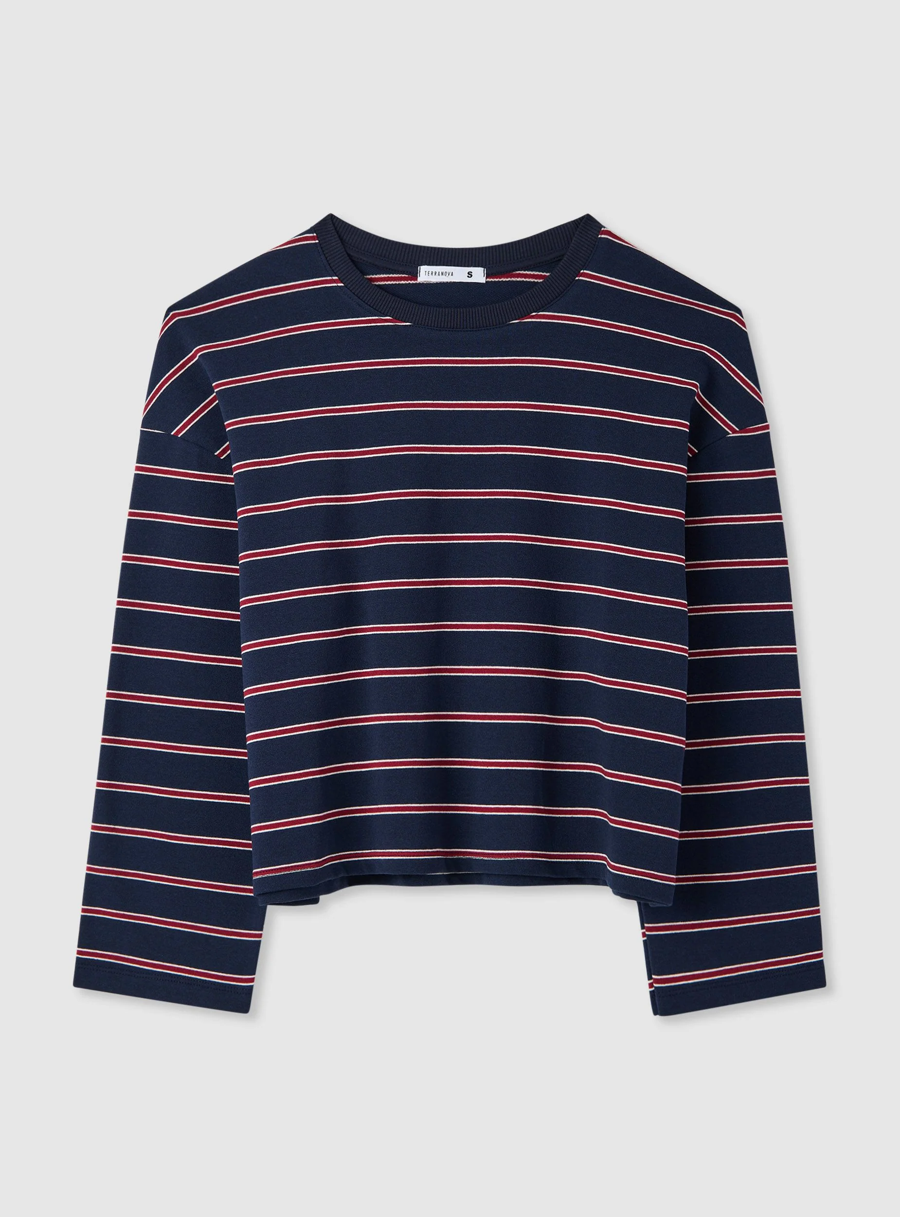 T-shirt over a righe manica lunga - Image 7