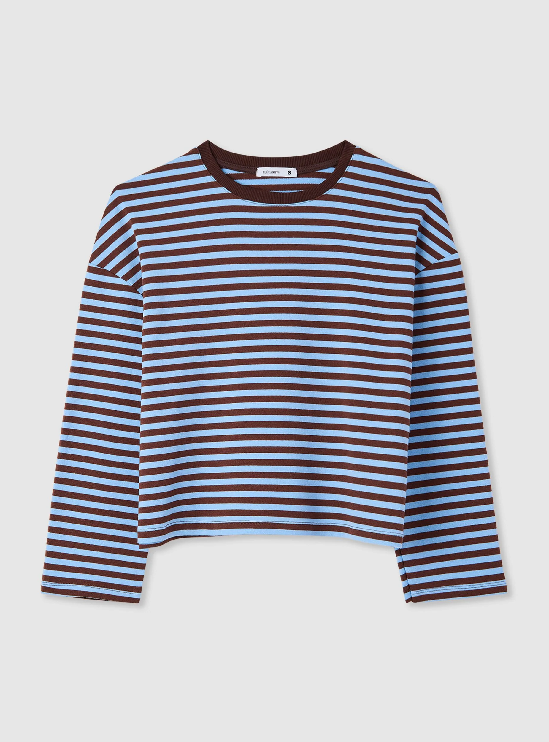 T-shirt over a righe manica lunga - Image 5