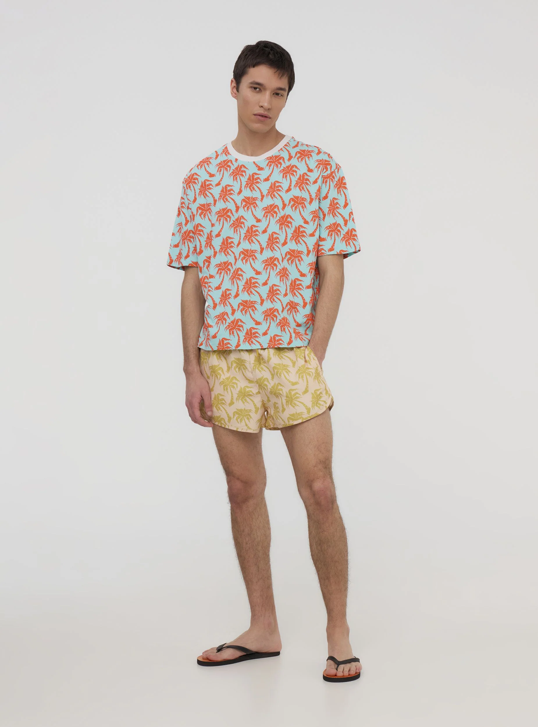 T-shirt over con fantasia palme TRNPOPOLAB - Image 2