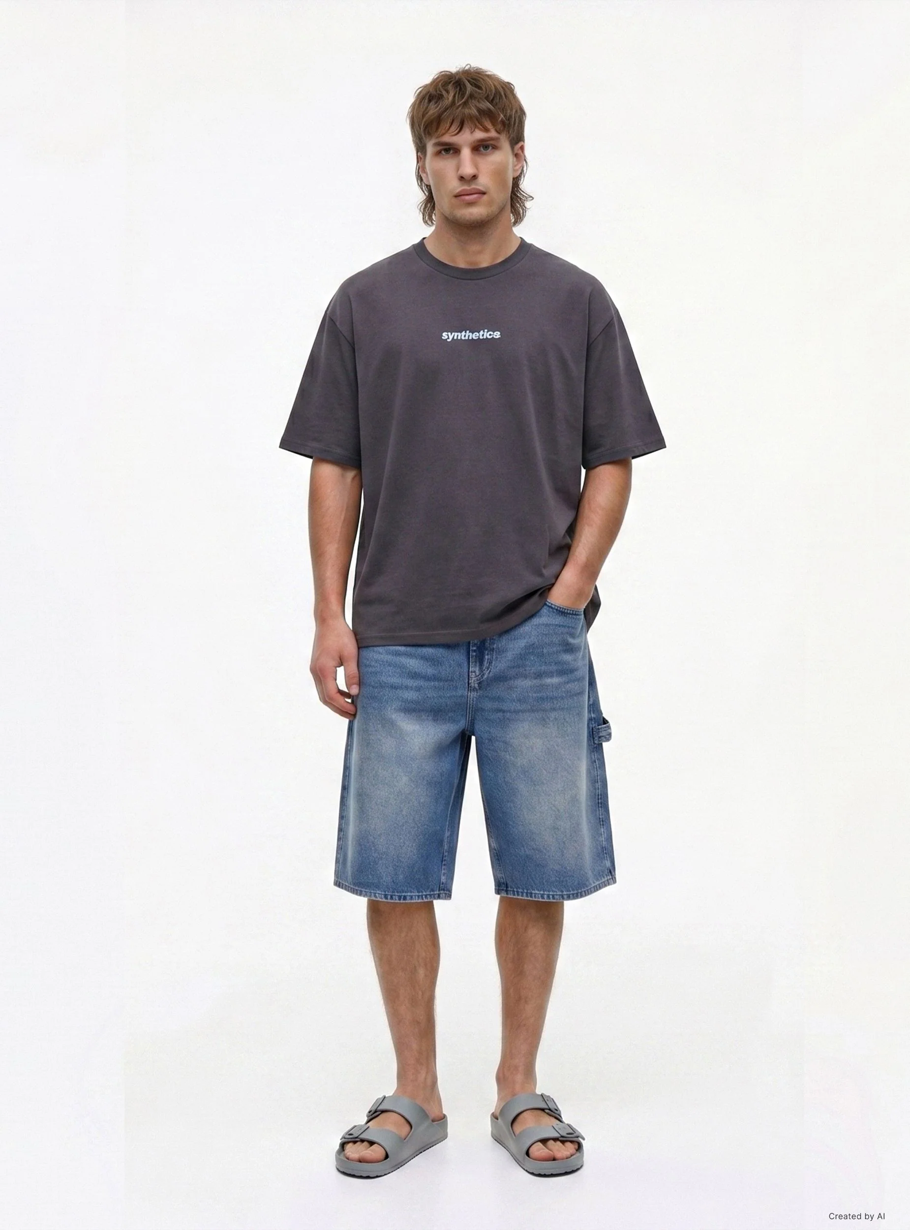 T-shirt over con scritta stampata - Image 5