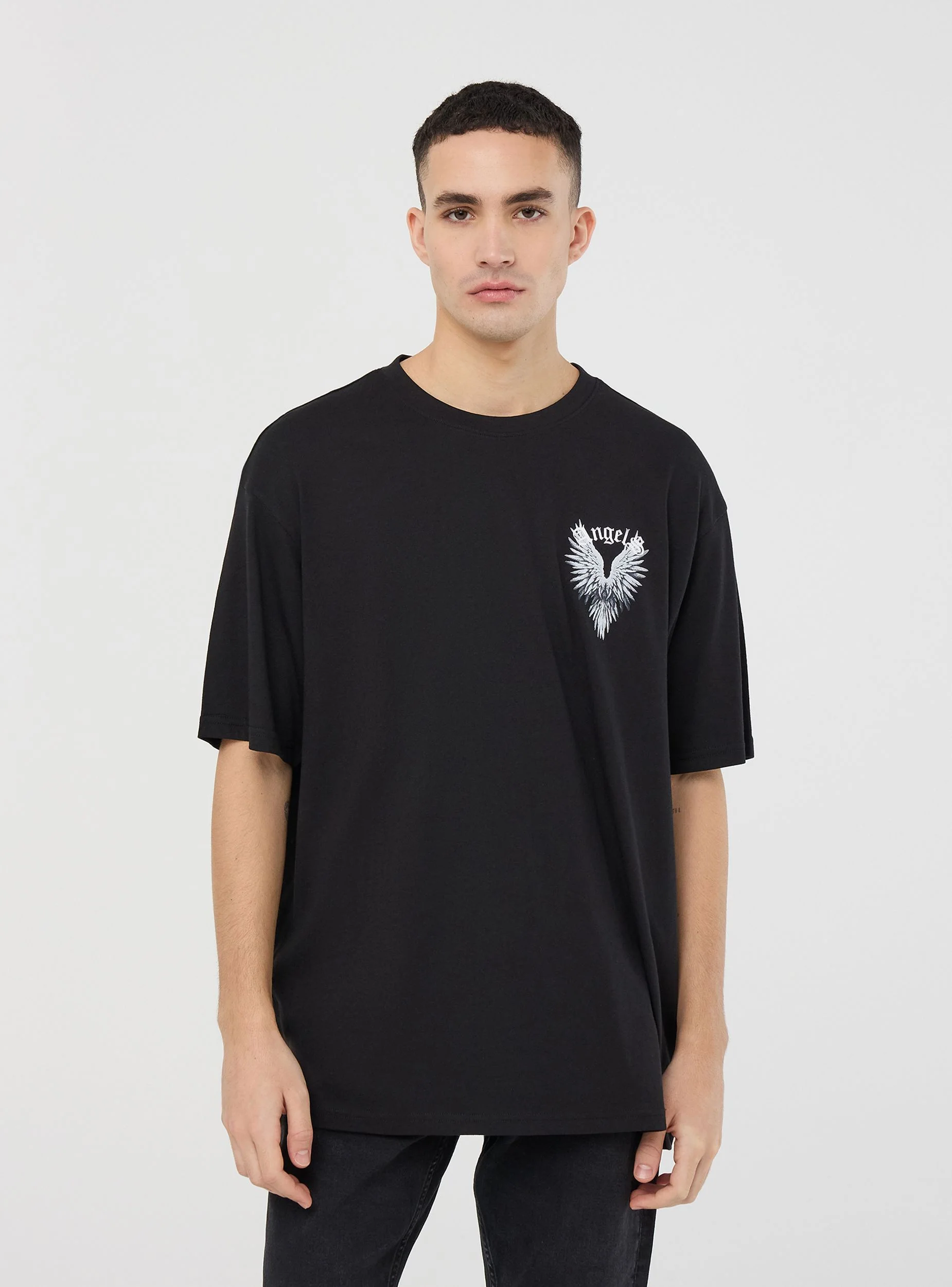 T-shirt over con stampa ali fronte/retro - Image 3