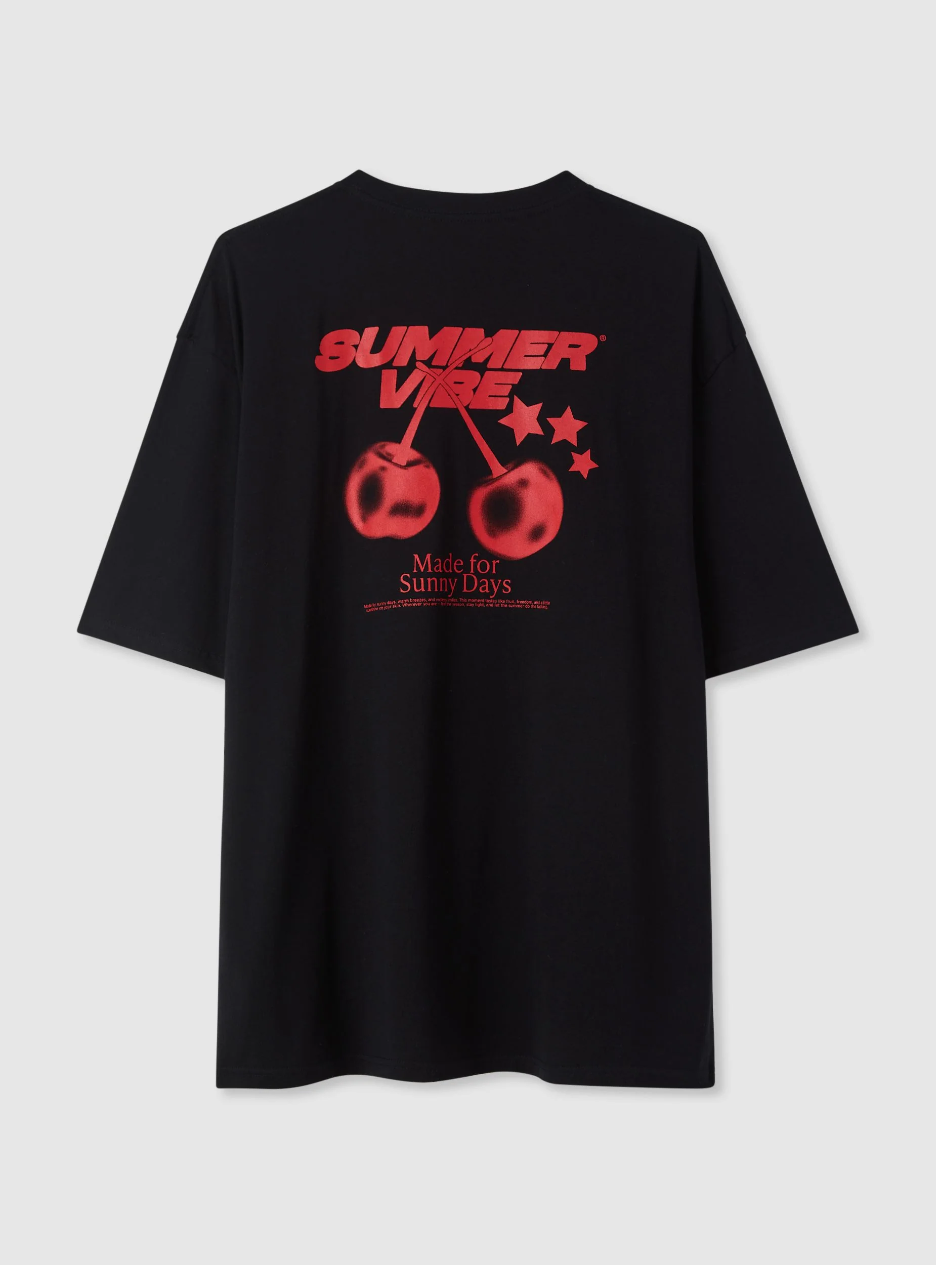 T-shirt over con stampa ciliegie - Image 6