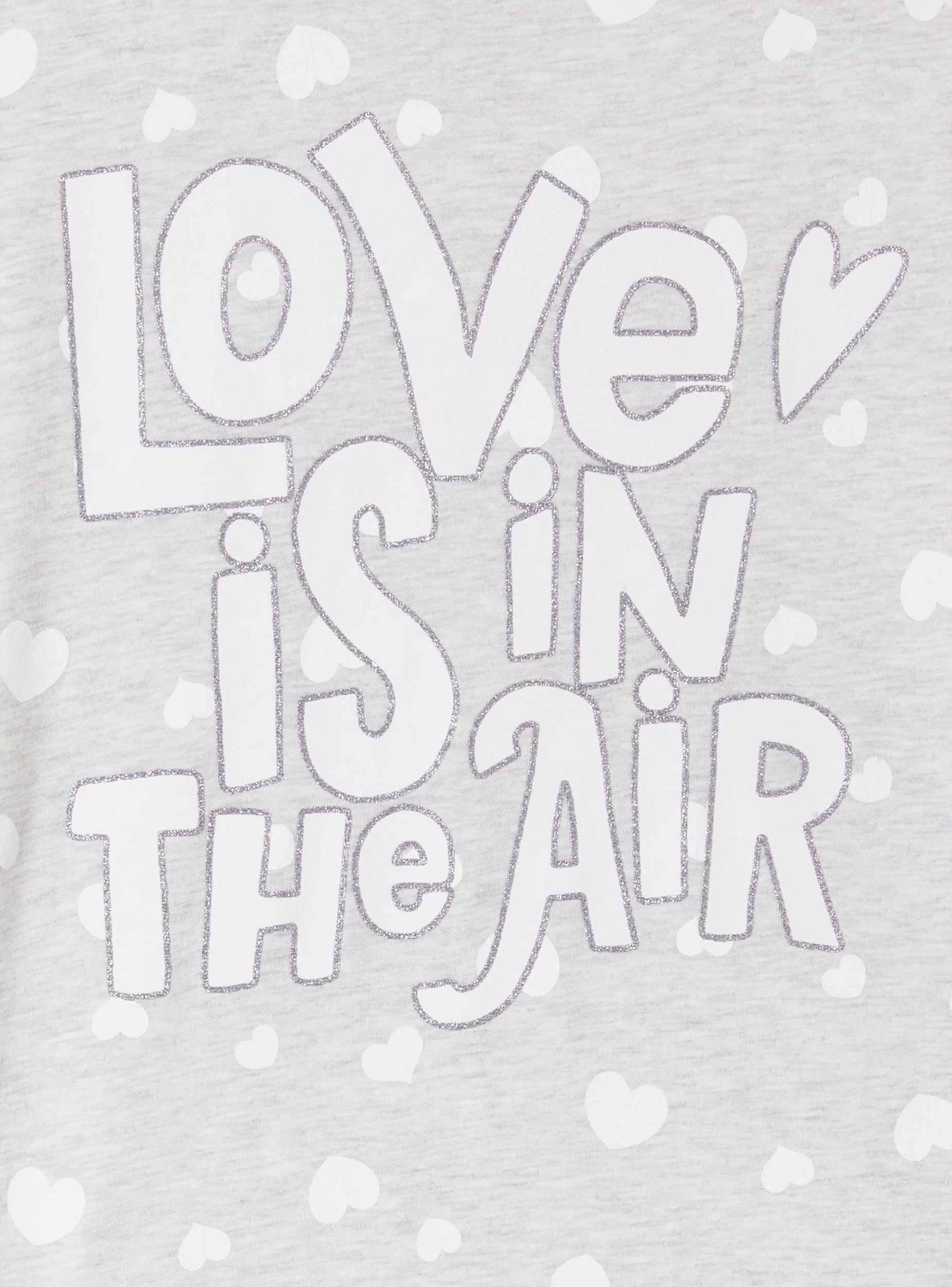 T-shirt over pigiama con cuori e scritta - Image 6
