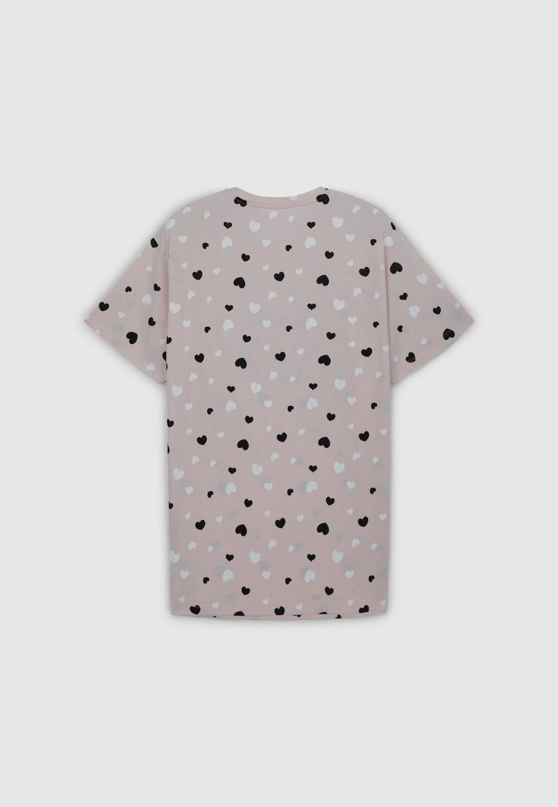 T-shirt over pigiama con cuori e scritta - Image 5