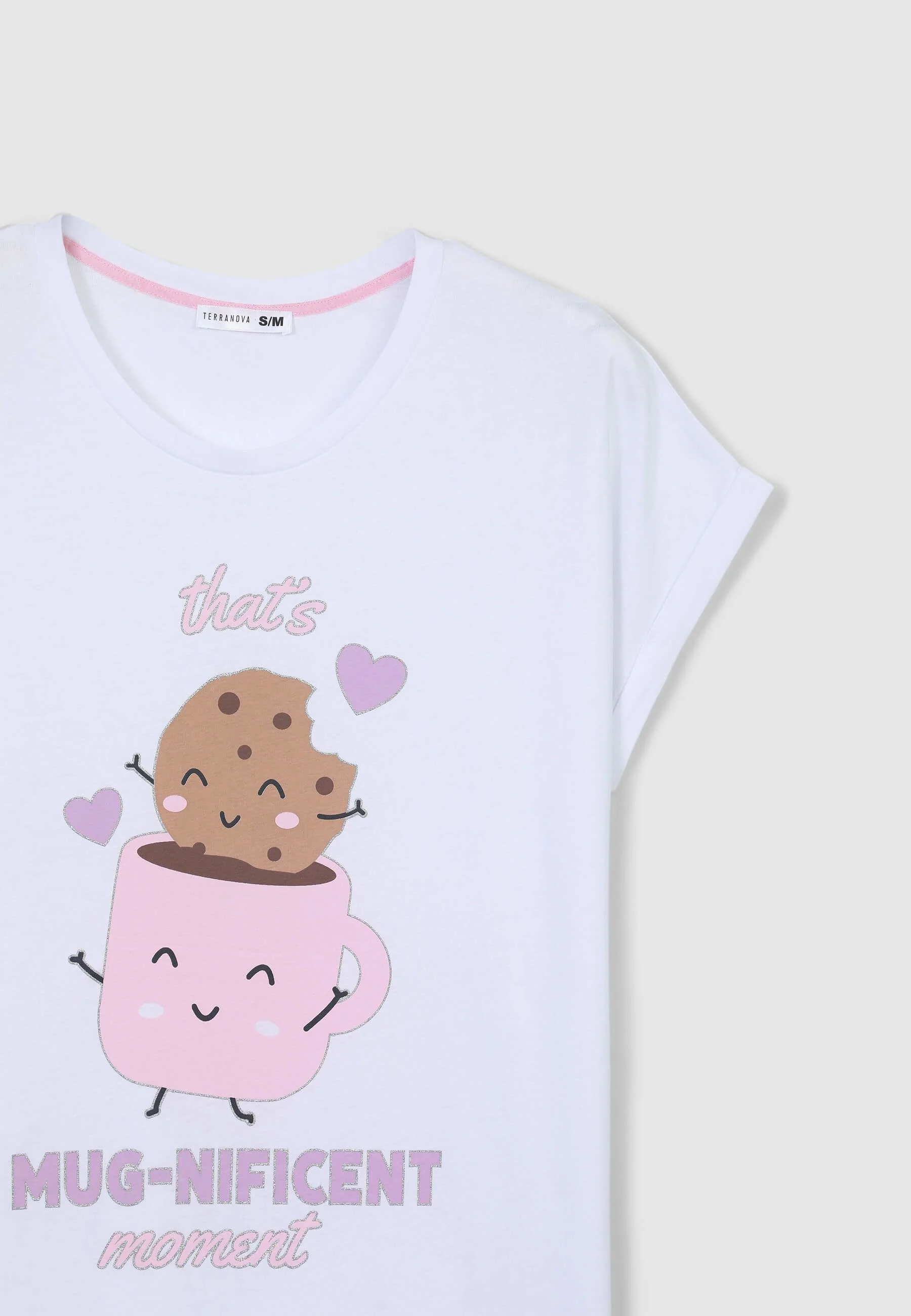 T-shirt pigiama maxi stampa colazione - Image 4