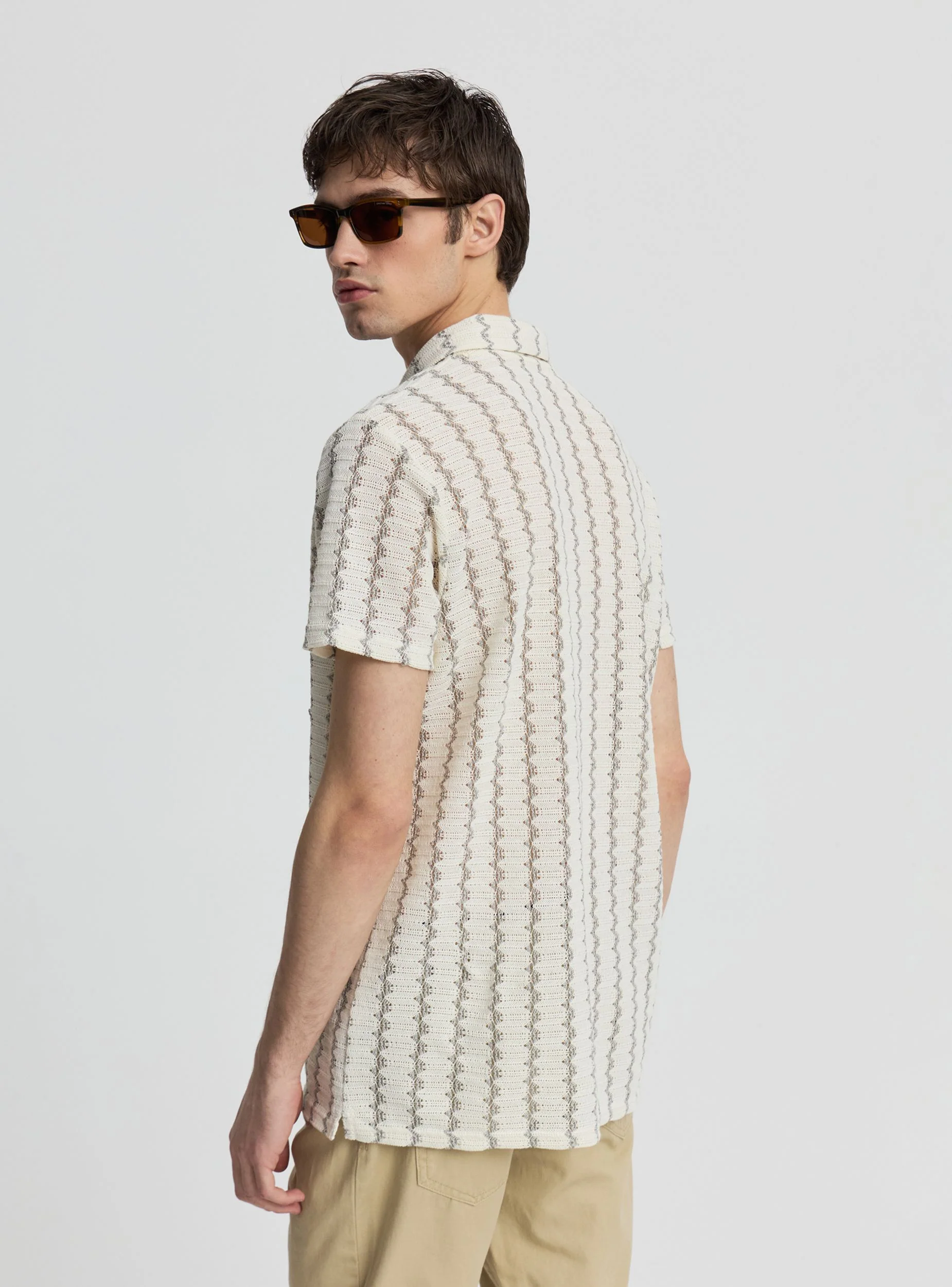 T-shirt polo a righe zig zag - Image 3