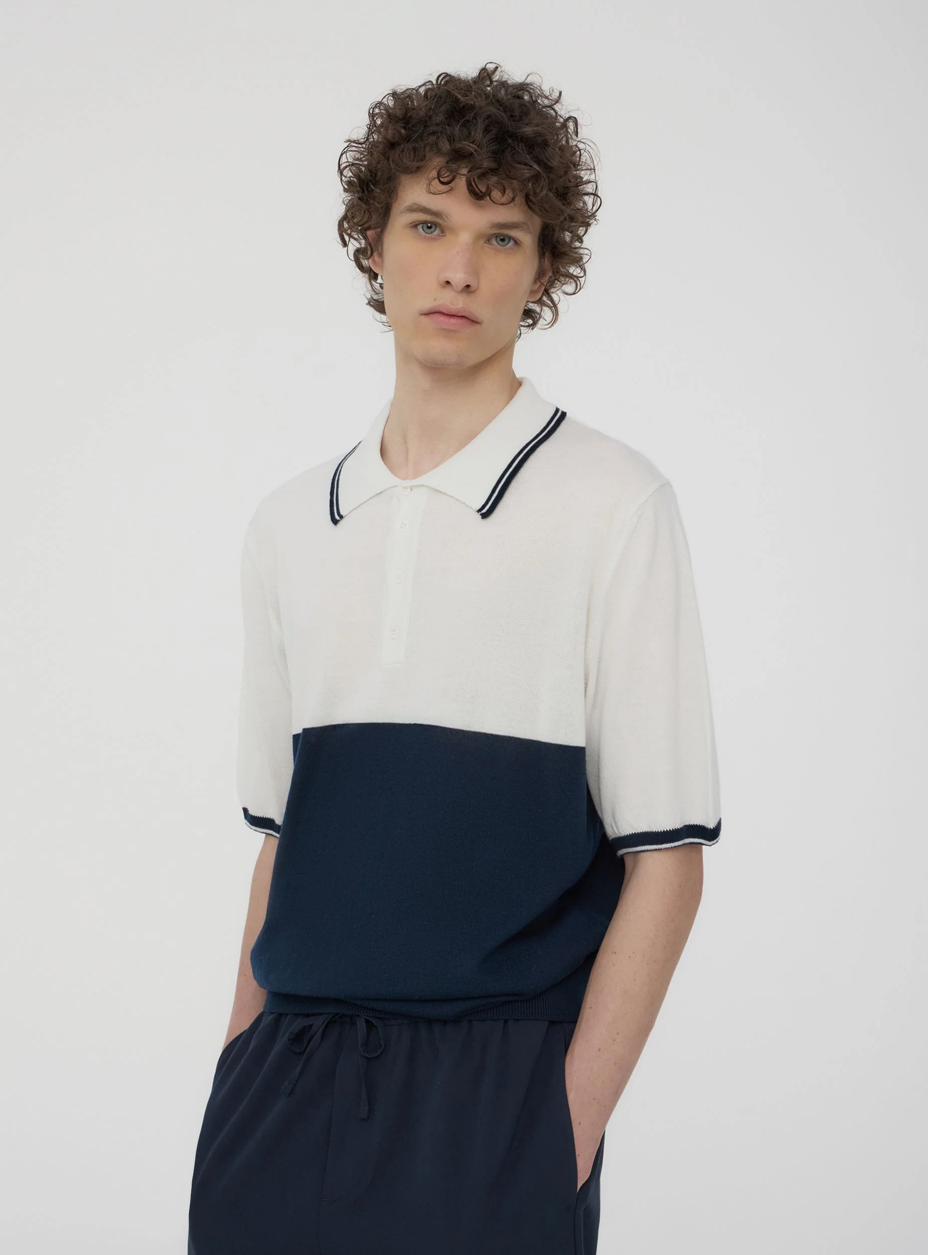 T-shirt polo block color - Image 2
