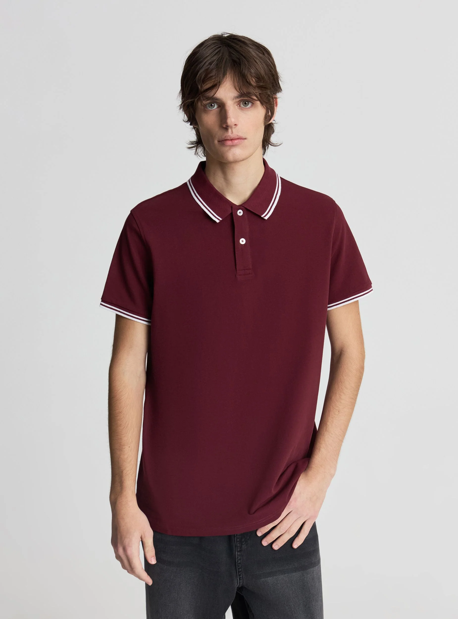 T-shirt polo con profili a contrasto - Image 3