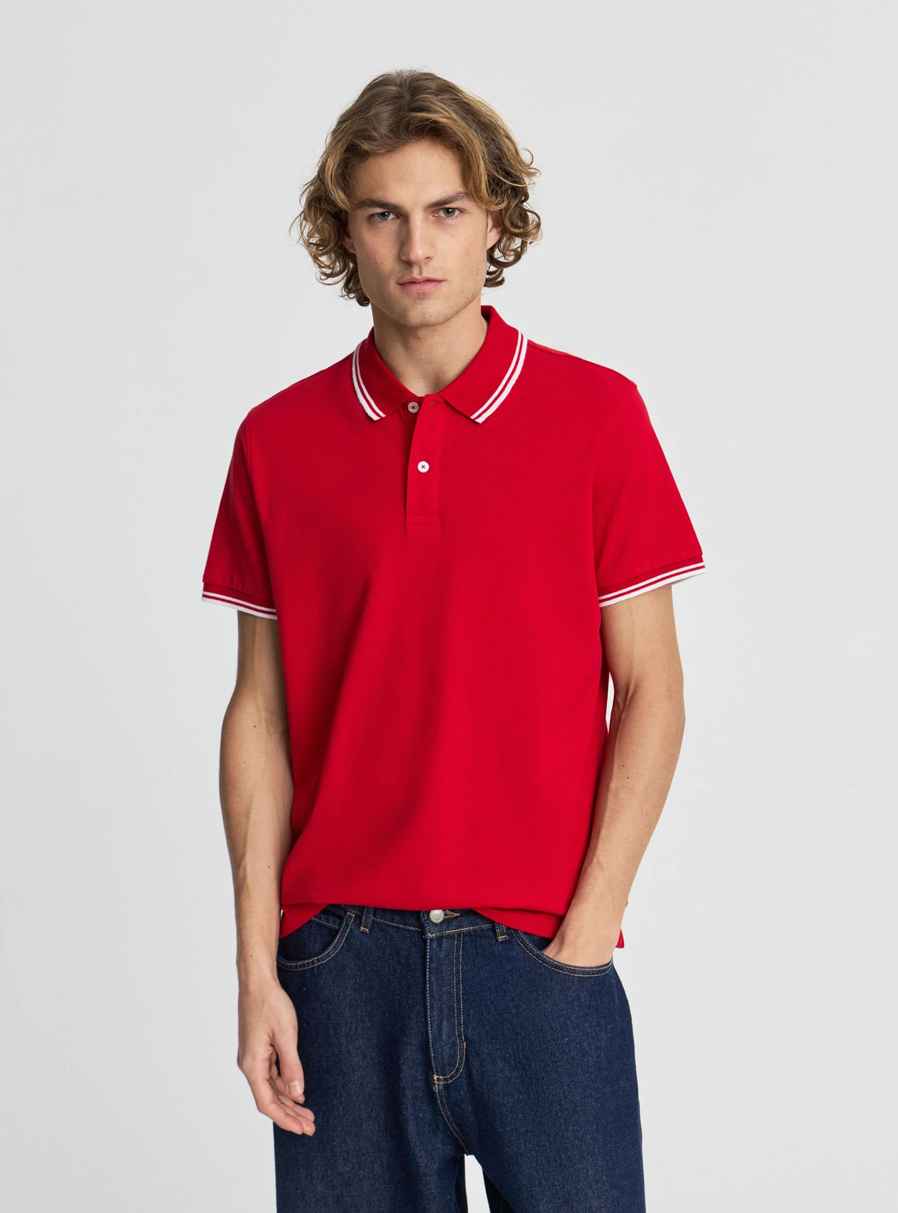 T-shirt polo con profili a contrasto - Image 3