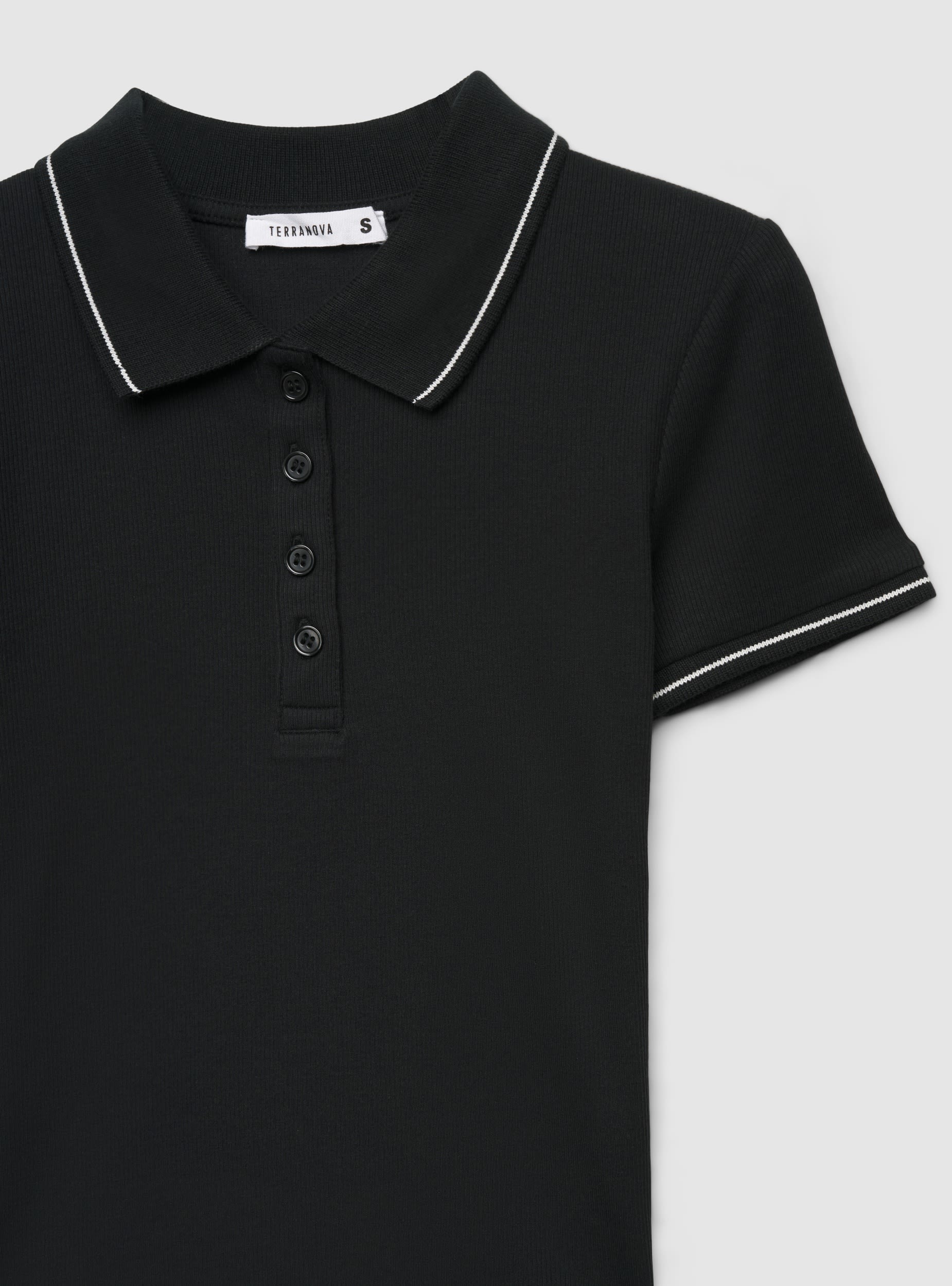 T-shirt polo crop a tinta unita - Image 5