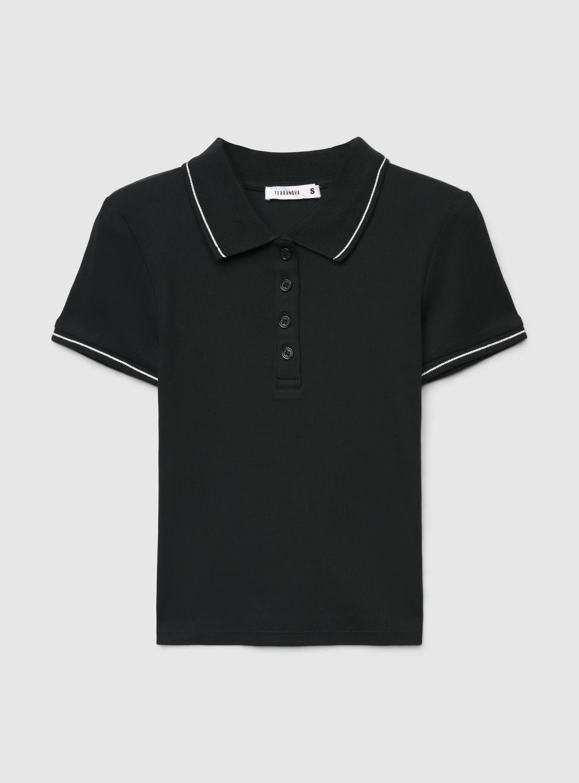T-shirt polo crop a tinta unita - Image 6