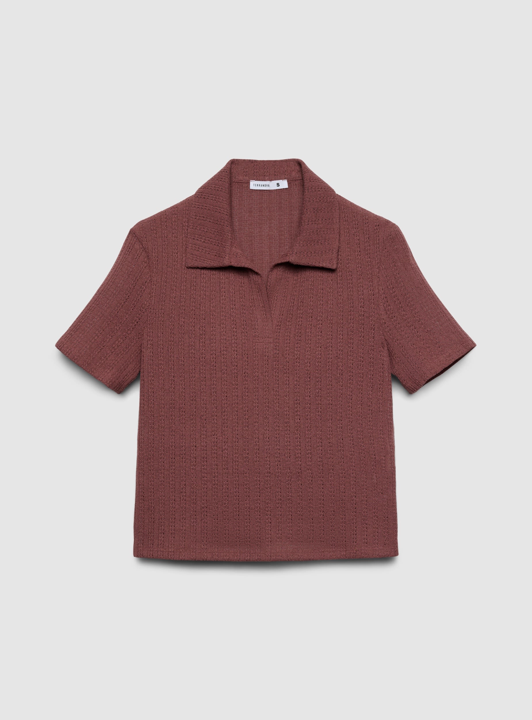 T-shirt polo effetto crochet - Image 5