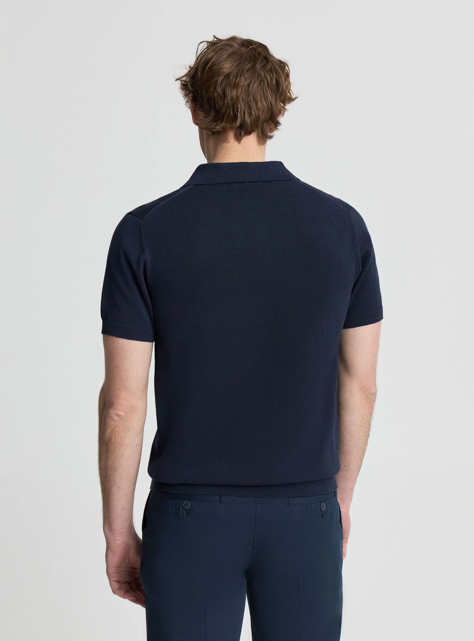 T-shirt polo in maglia tinta unita - Image 3