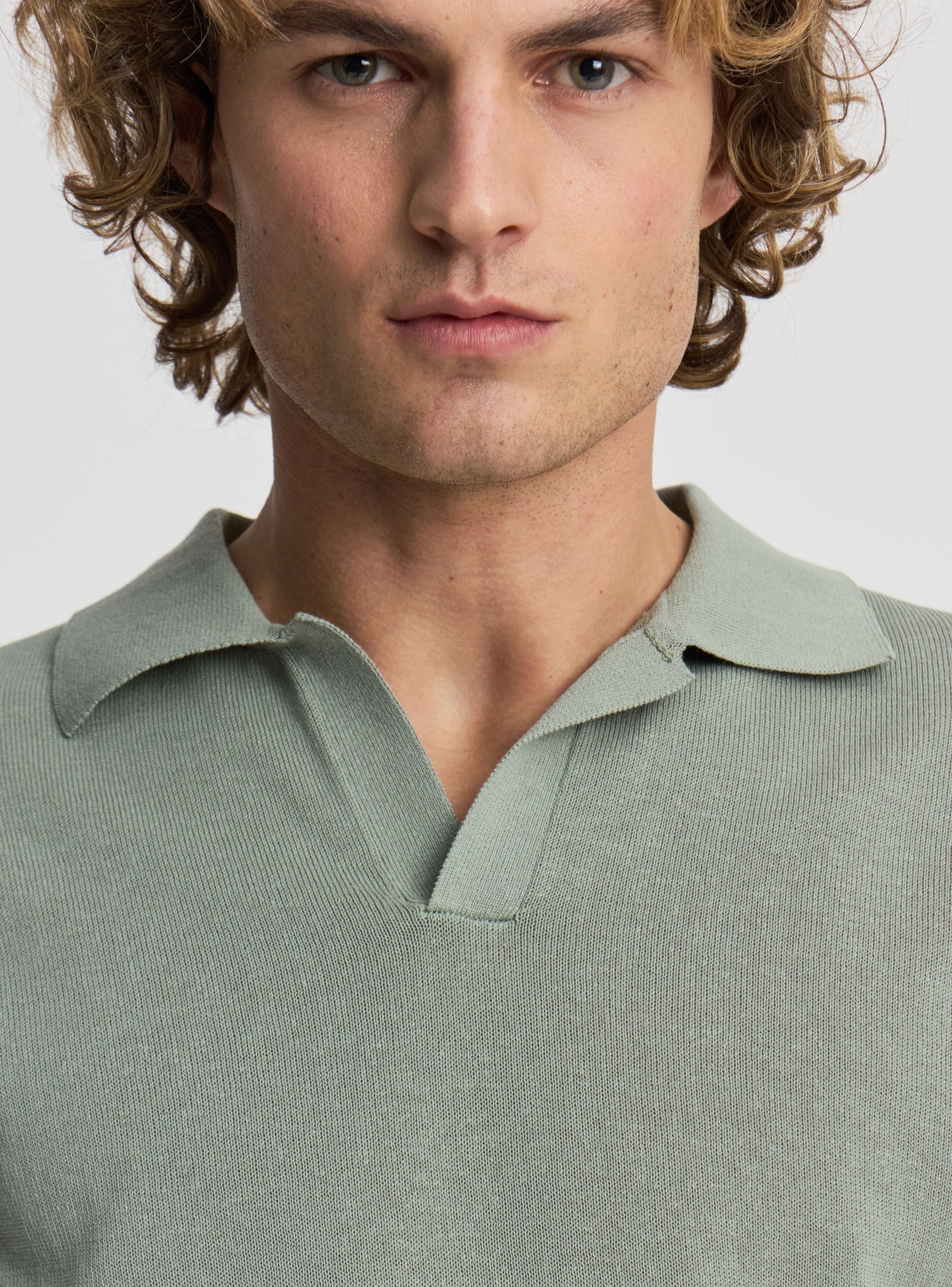 T-shirt polo in maglia tinta unita - Image 4