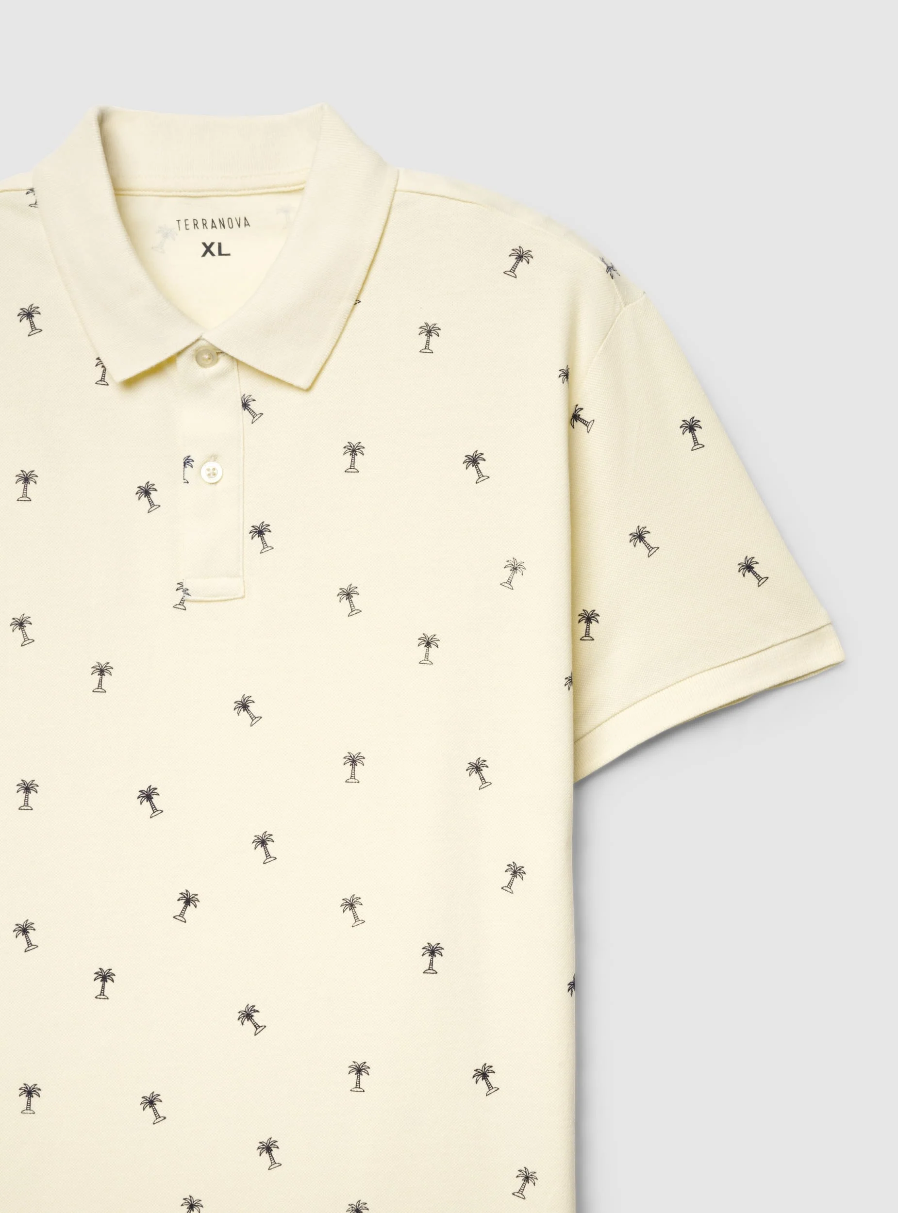 T-shirt polo piqué con microstampa palme - Image 6