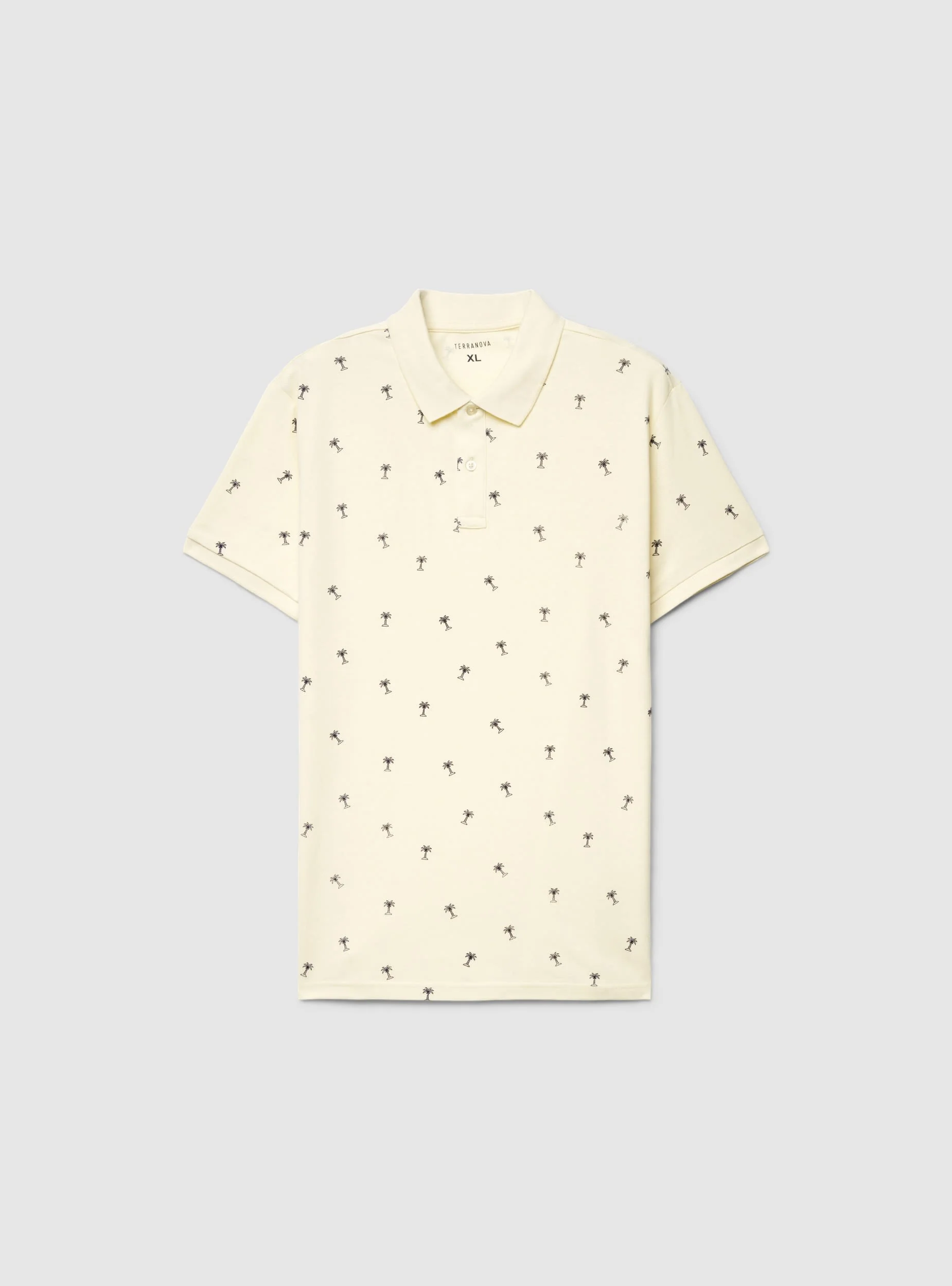 T-shirt polo piqué con microstampa palme - Image 7
