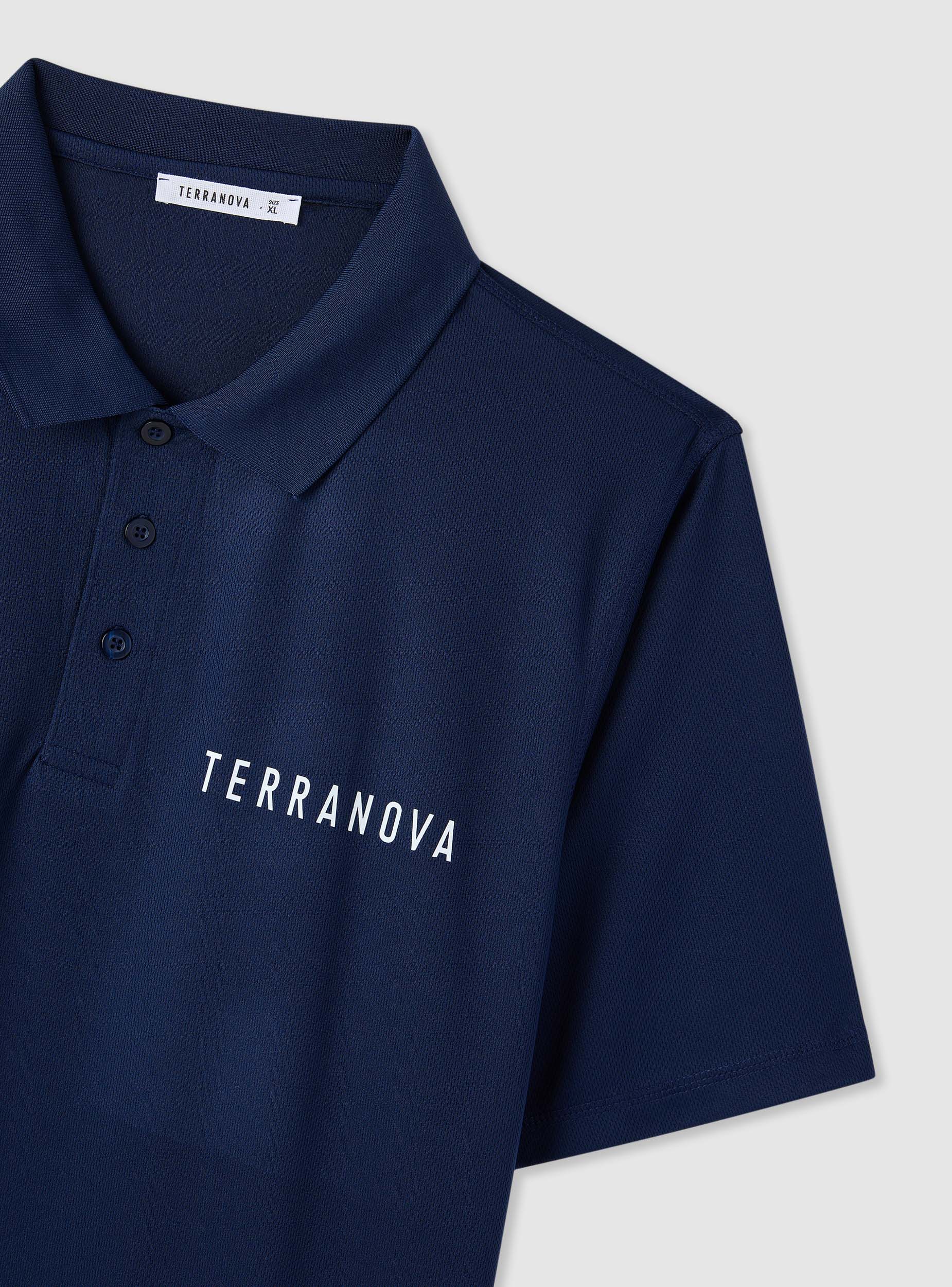 T-shirt polo sportiva con colletto e scritta - Image 5