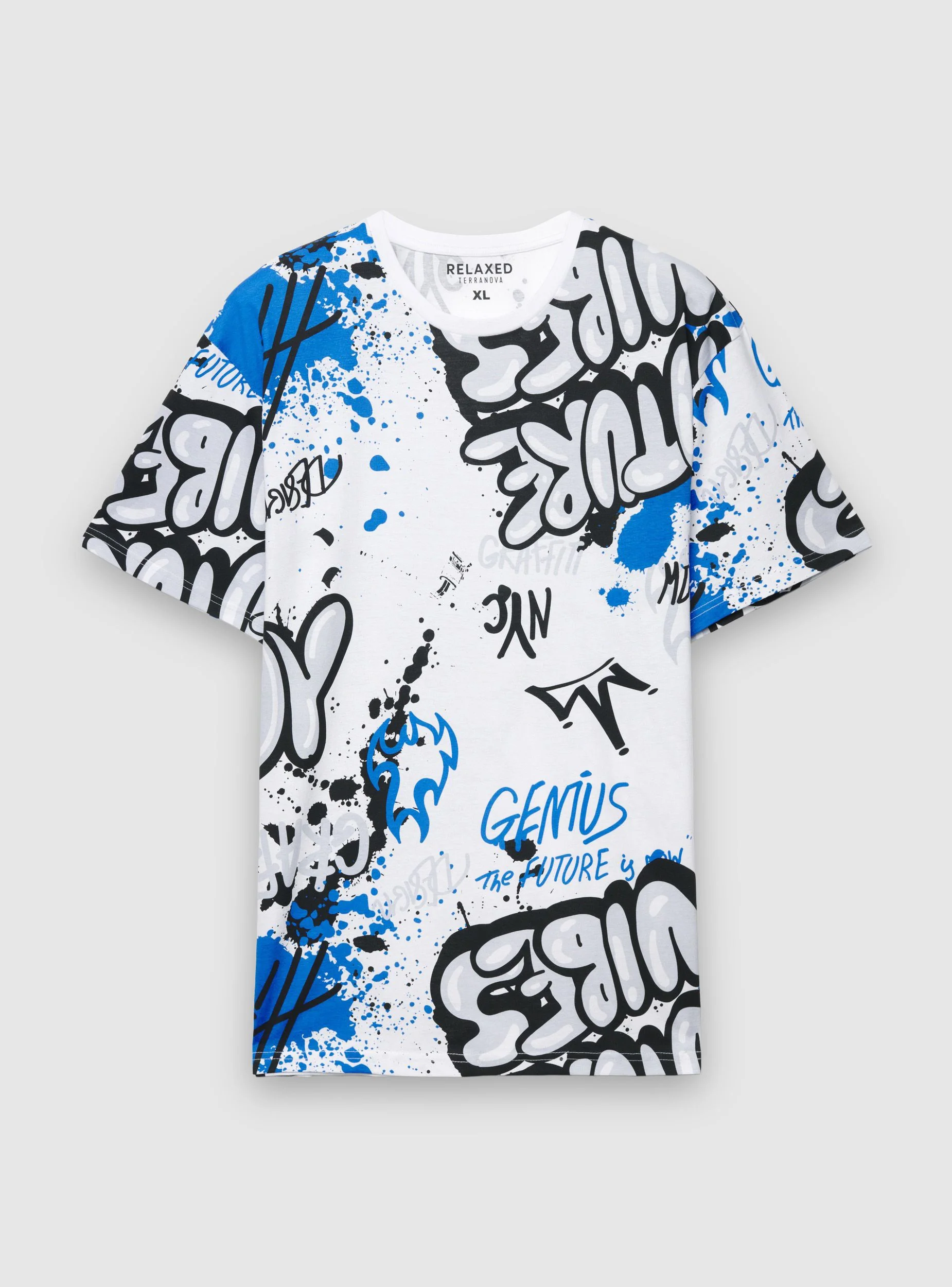 T-shirt relaxed con stampa graffiti allover - Image 5