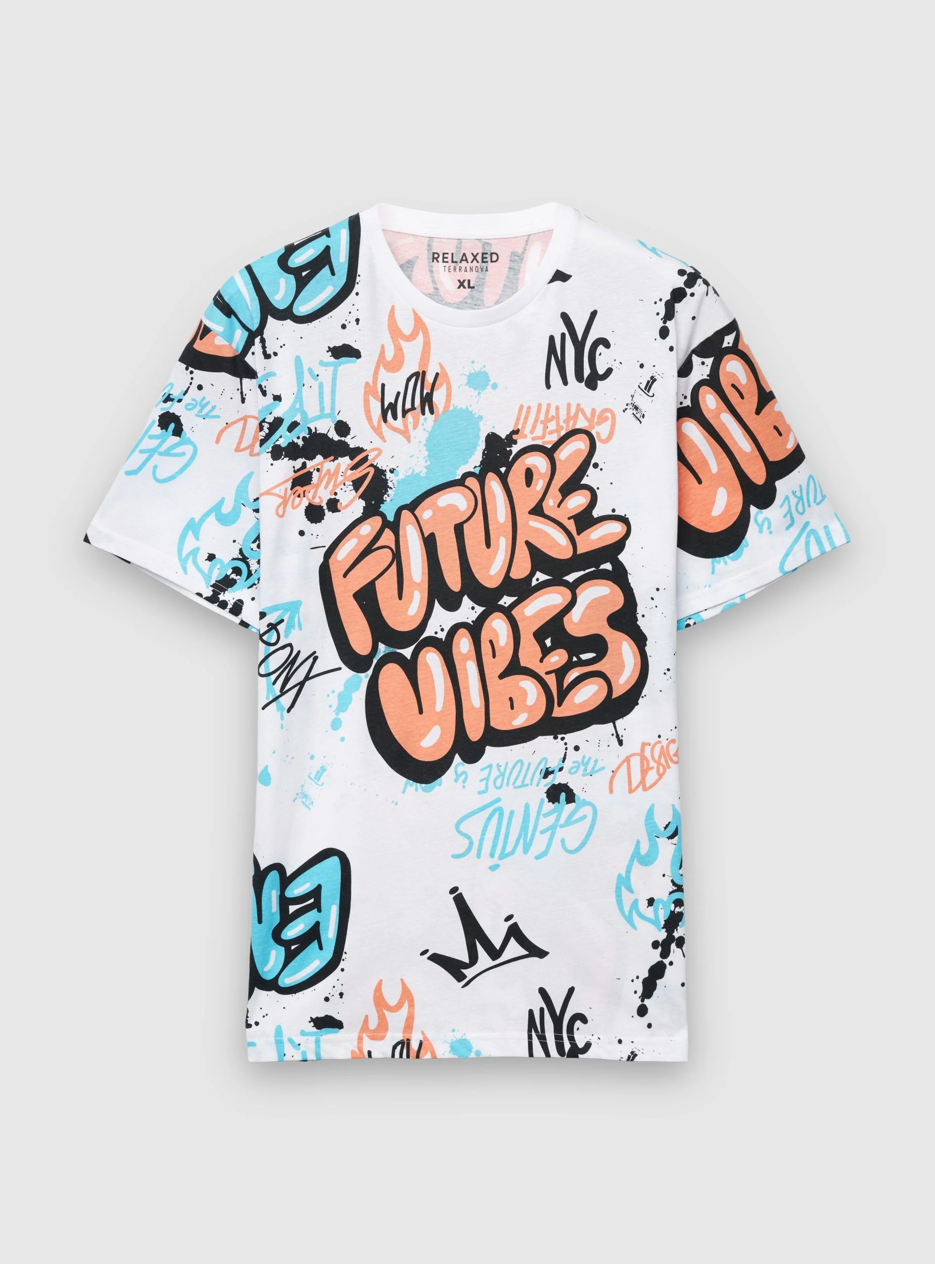 T-shirt relaxed con stampa graffiti allover - Image 6