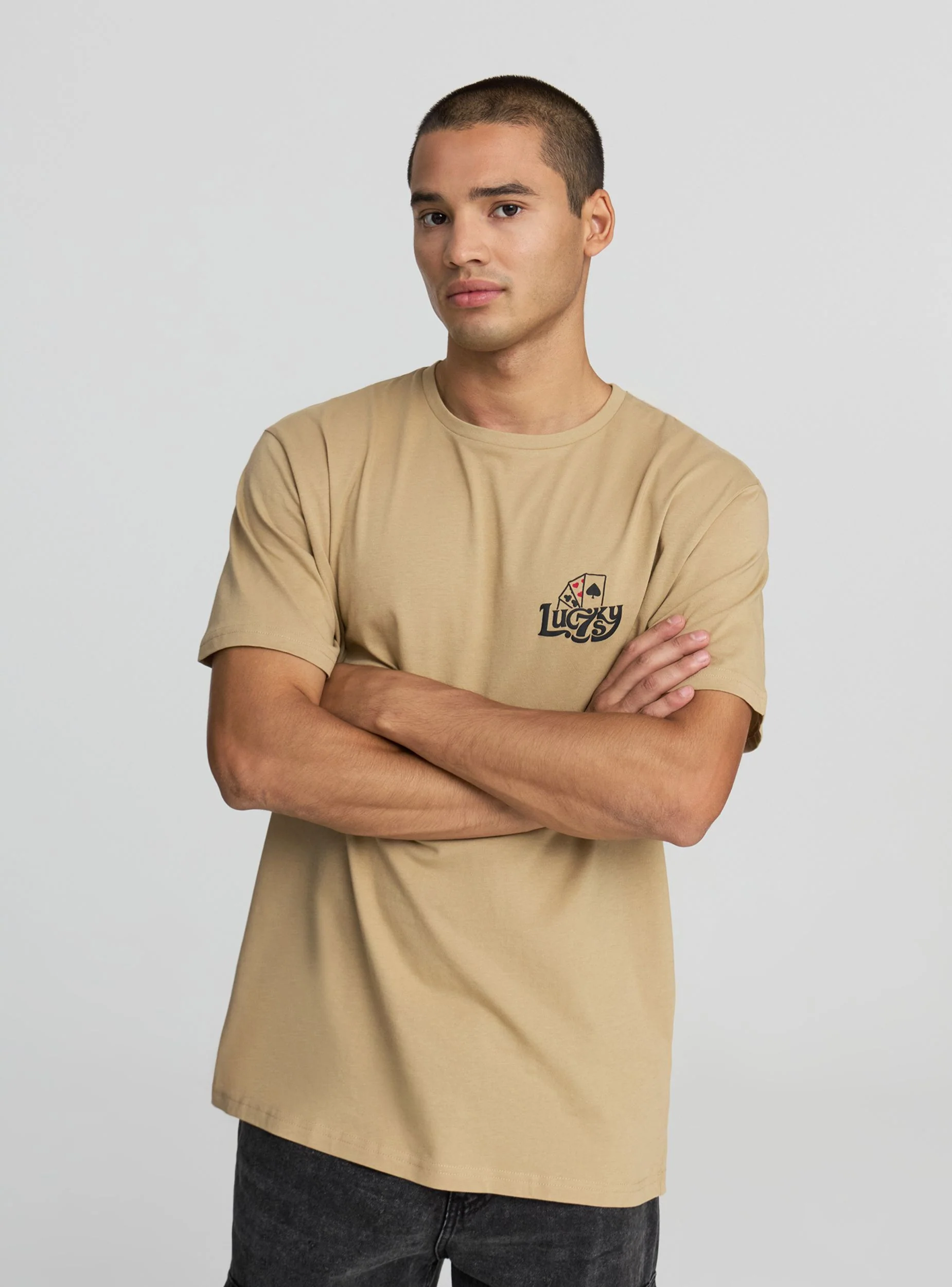 T-shirt relaxed fit con stampa carte fronte/retro