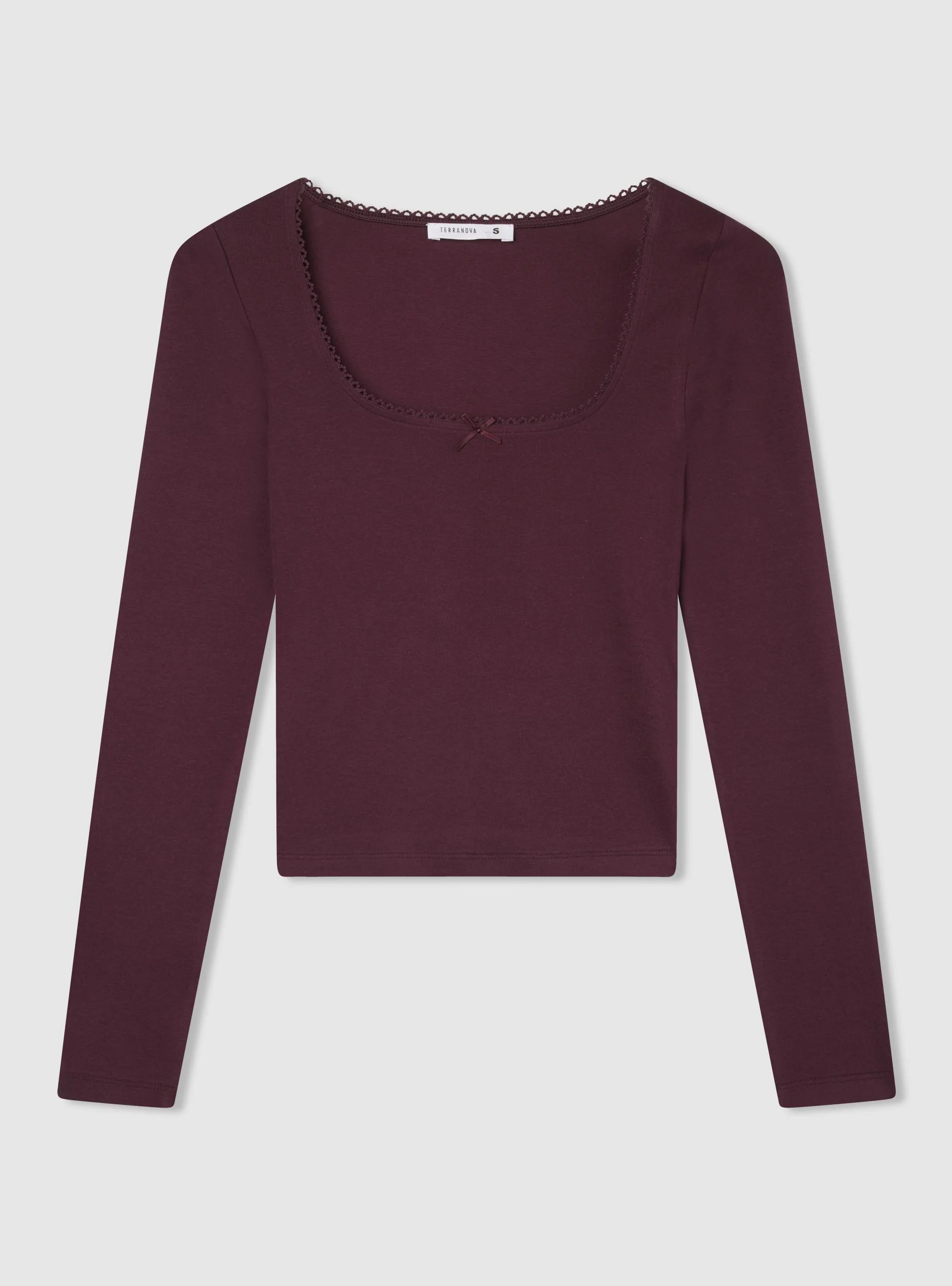 T-shirt scollo quadrato con fiocco - Image 7