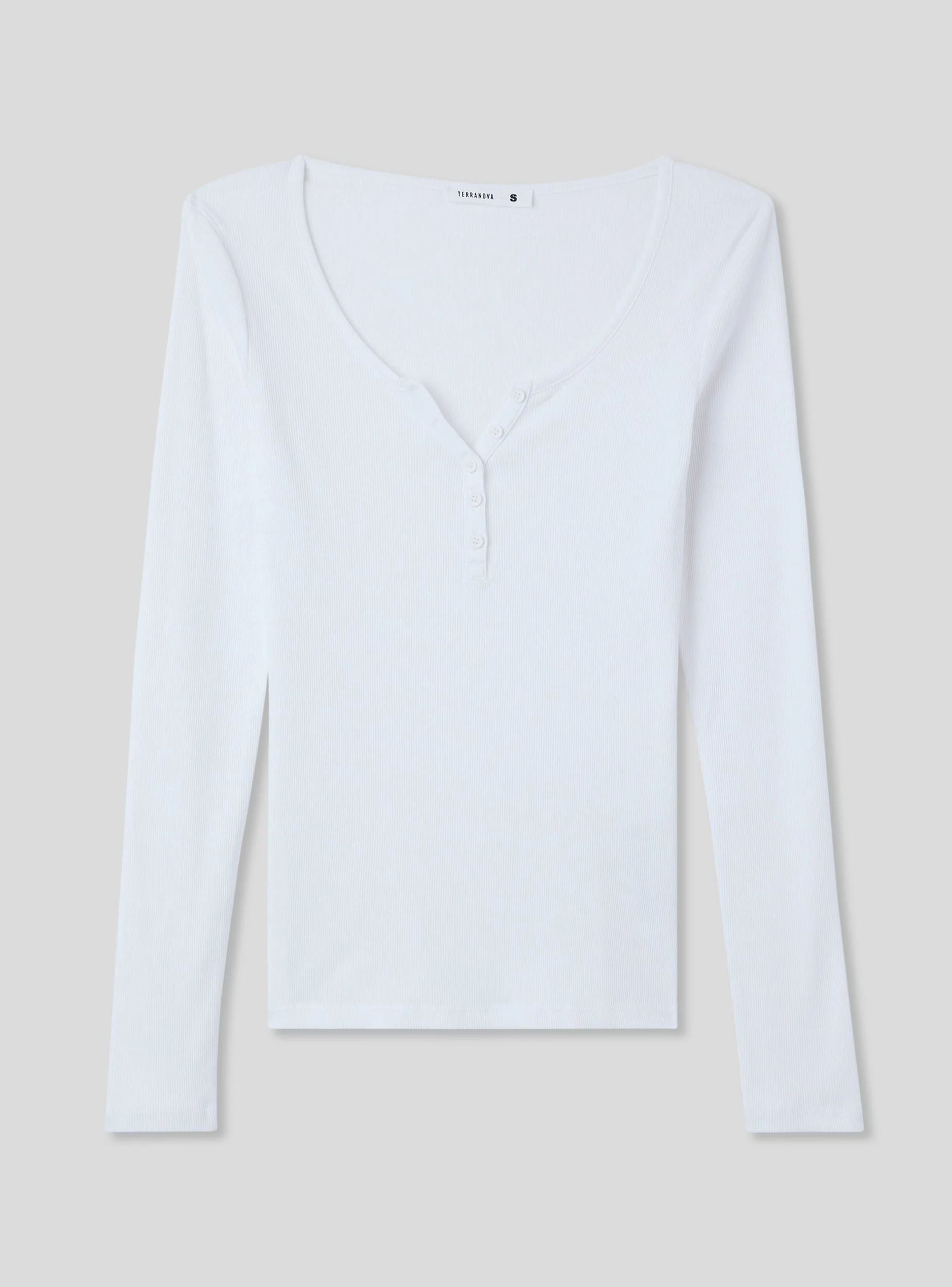 T-shirt serafino a costine - Image 4