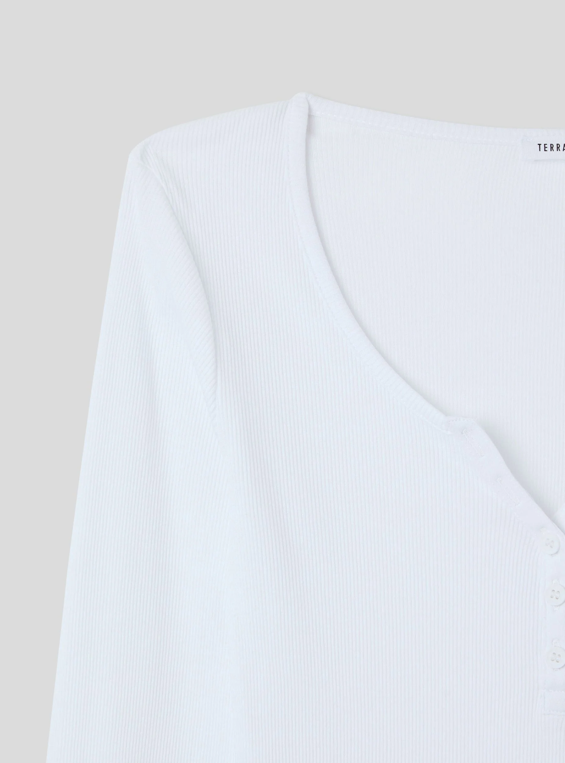 T-shirt serafino a costine - Image 5