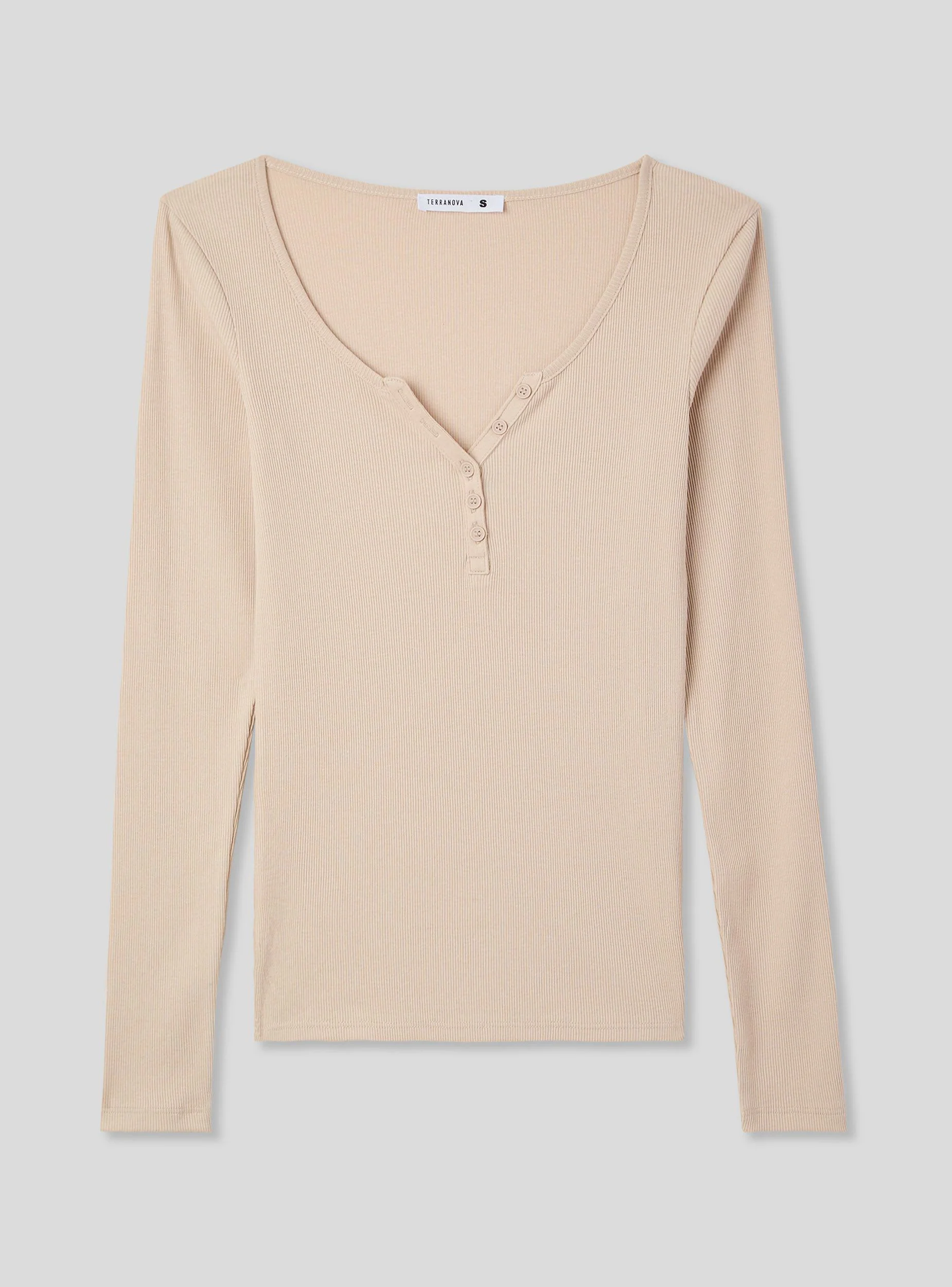 T-shirt serafino a costine - Image 4