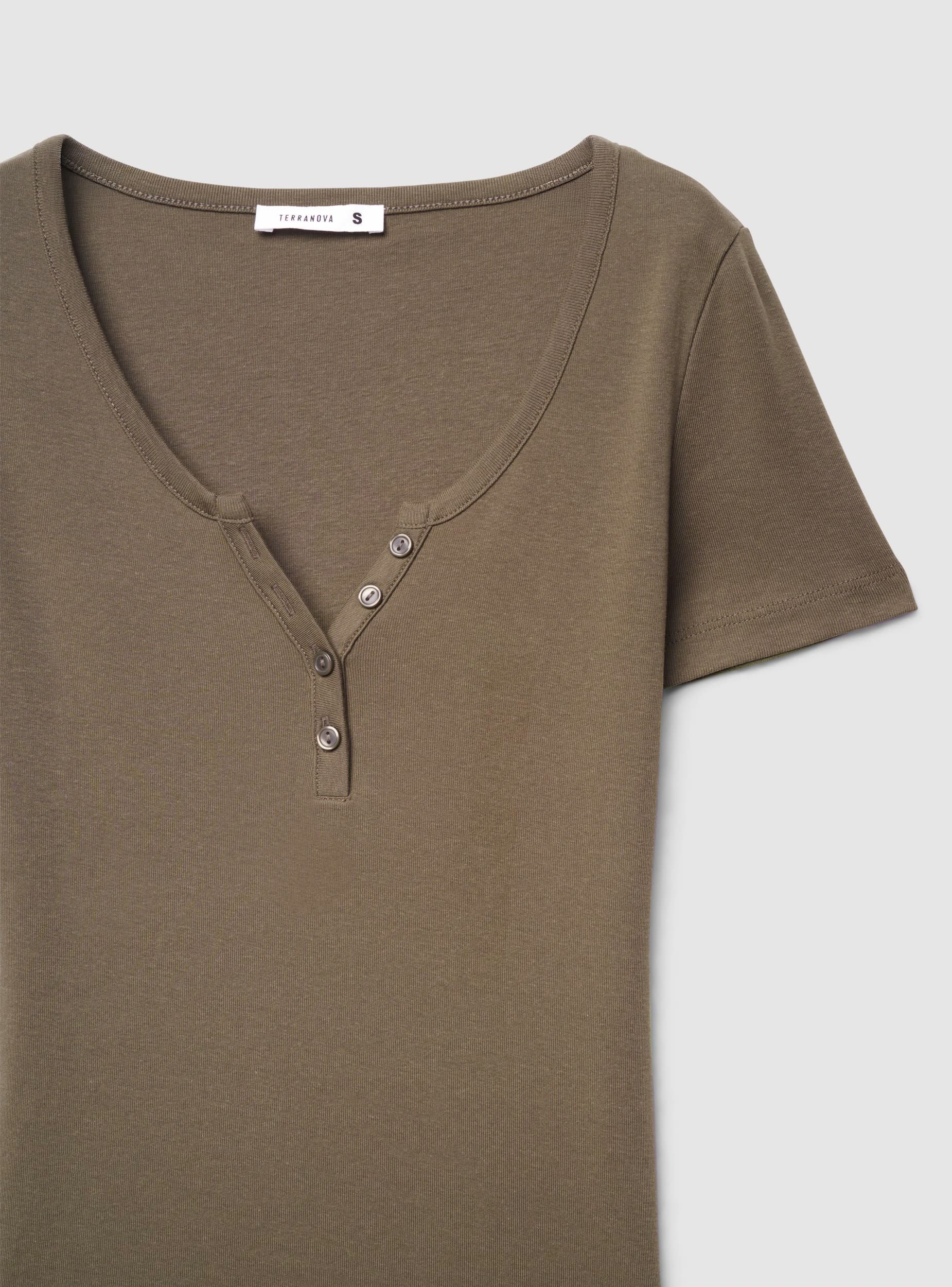T-shirt serafino a tinta unita - Image 6