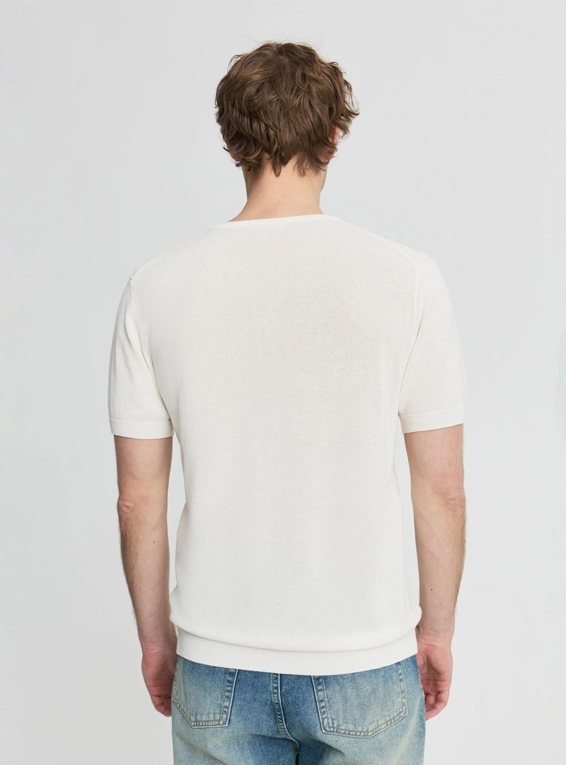 T-shirt serafino in maglia lavorata - Image 3