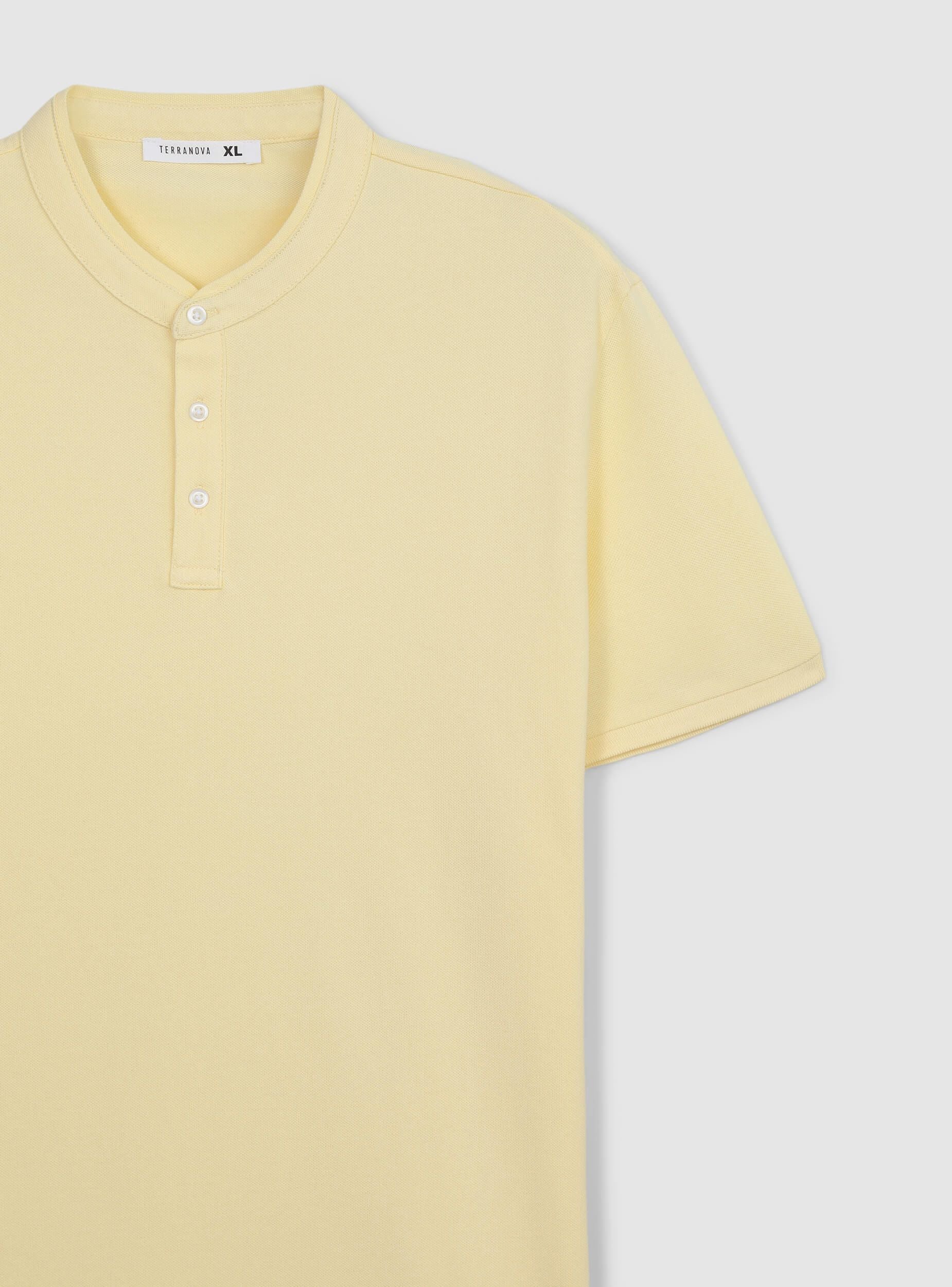 T-shirt serafino in piquet con collo coreana - Image 6
