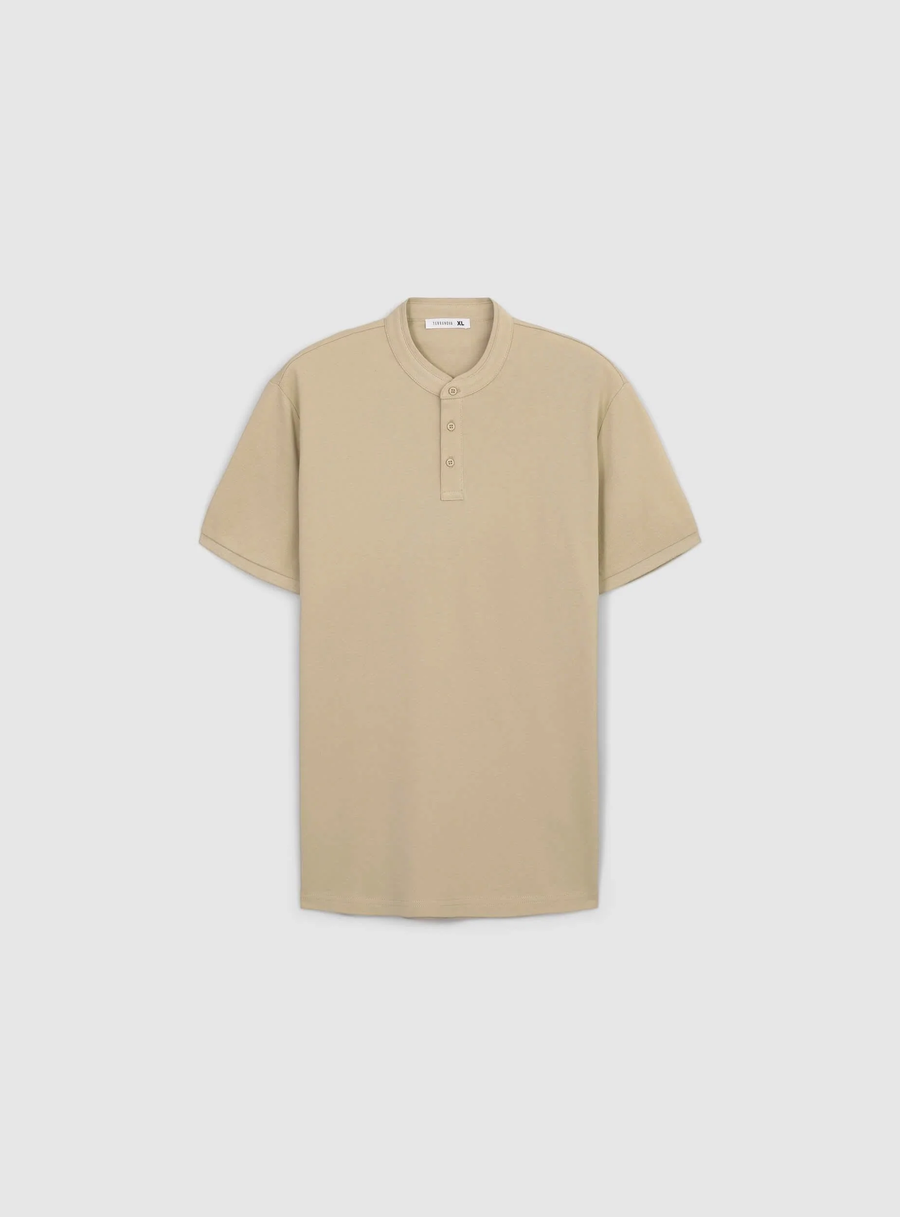 T-shirt serafino in piquet con collo coreana - Image 6