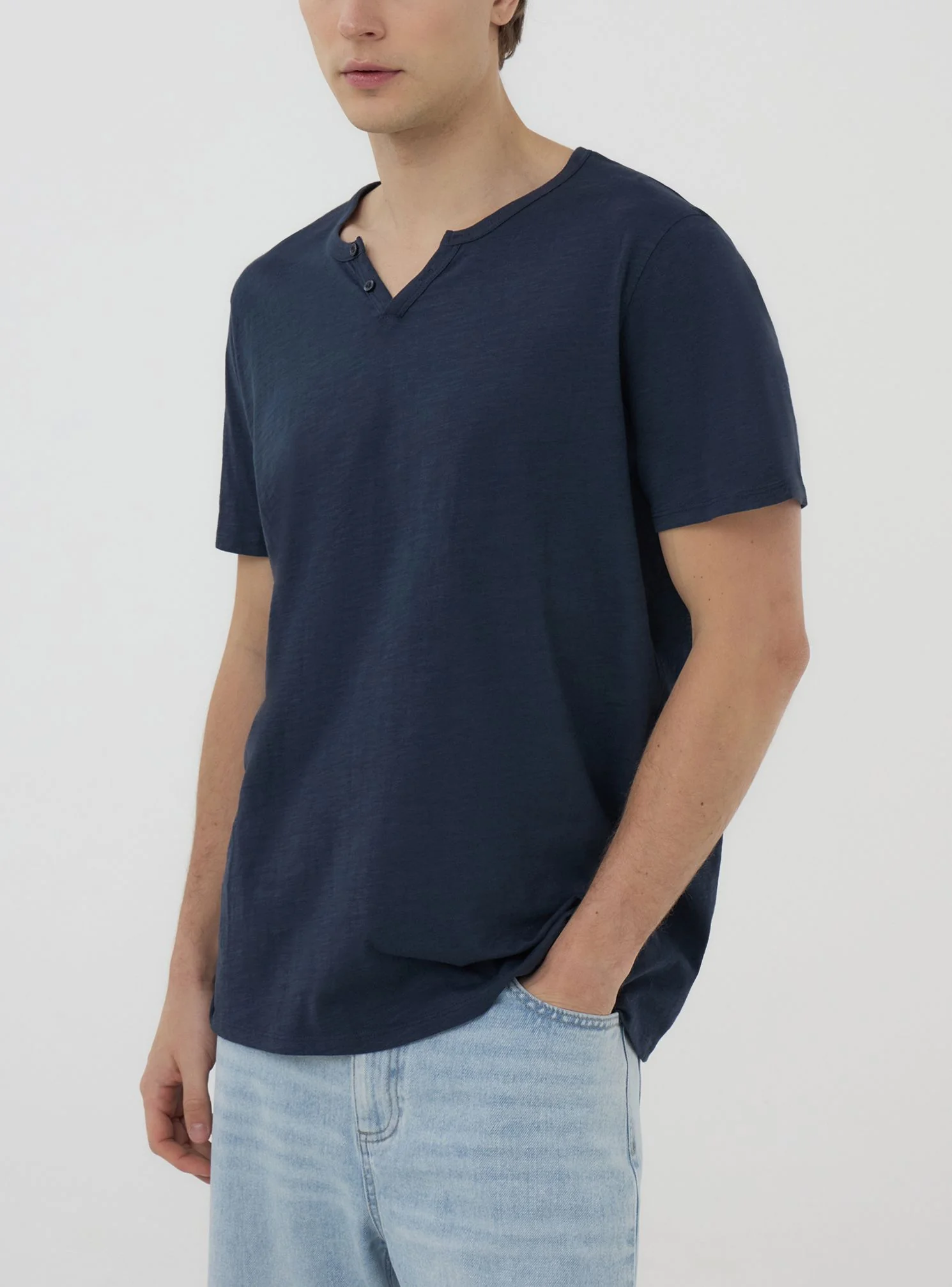 T-shirt serafino tessuto fiammato - Image 7