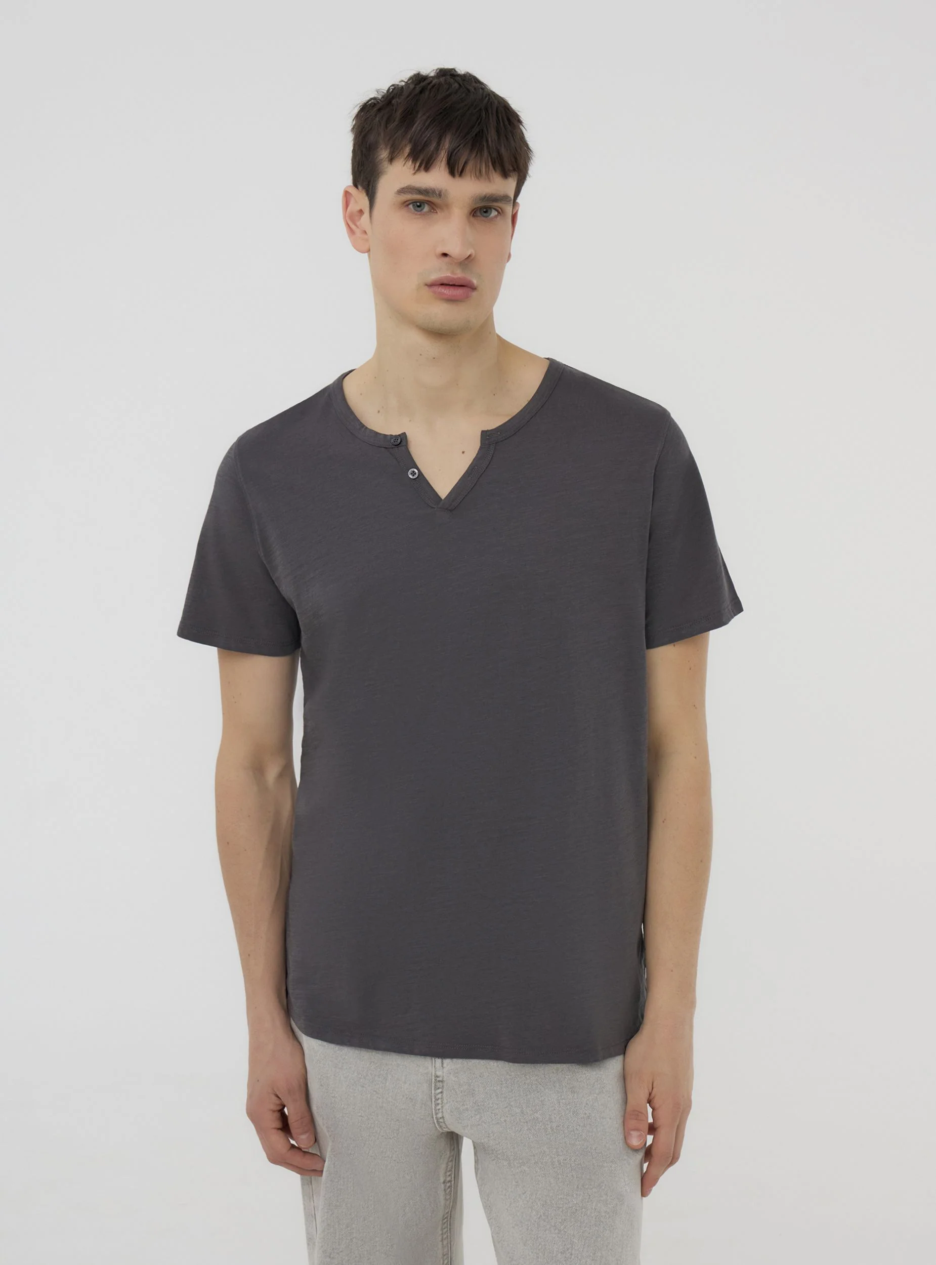 T-shirt serafino tessuto fiammato - Image 3