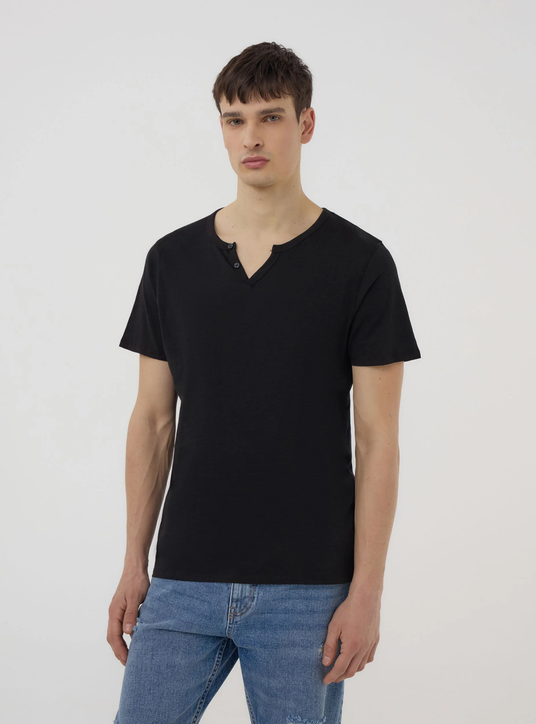 T-shirt serafino tessuto fiammato - Image 3