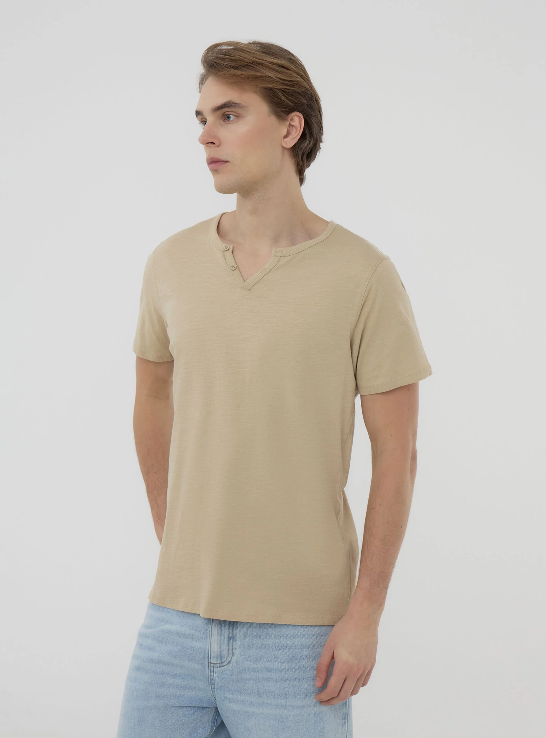 T-shirt serafino tessuto fiammato - Image 3