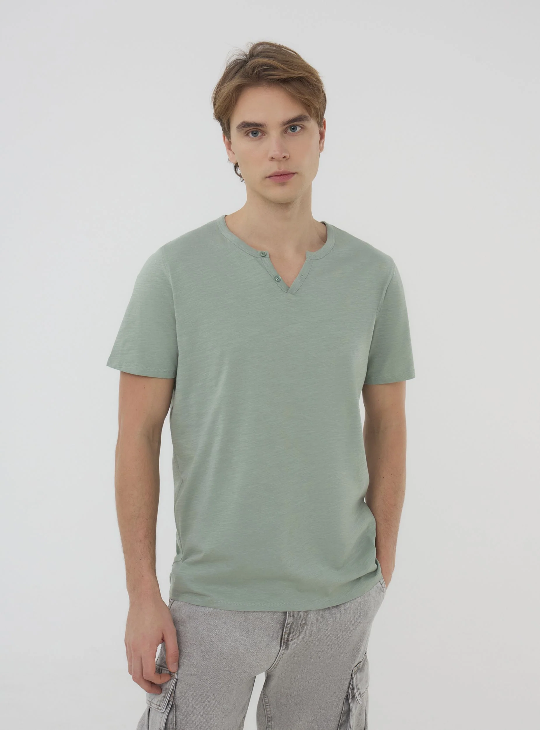 T-shirt serafino tessuto fiammato - Image 3
