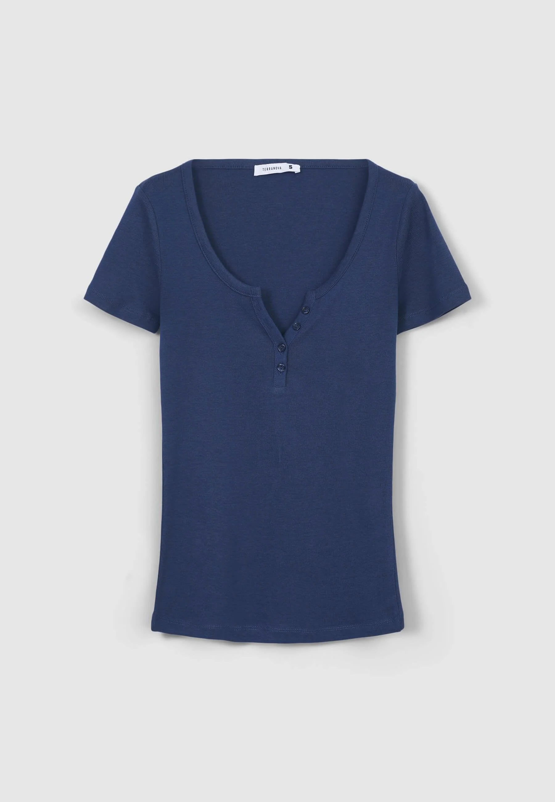 T-shirt serafino tinta unita - Image 6