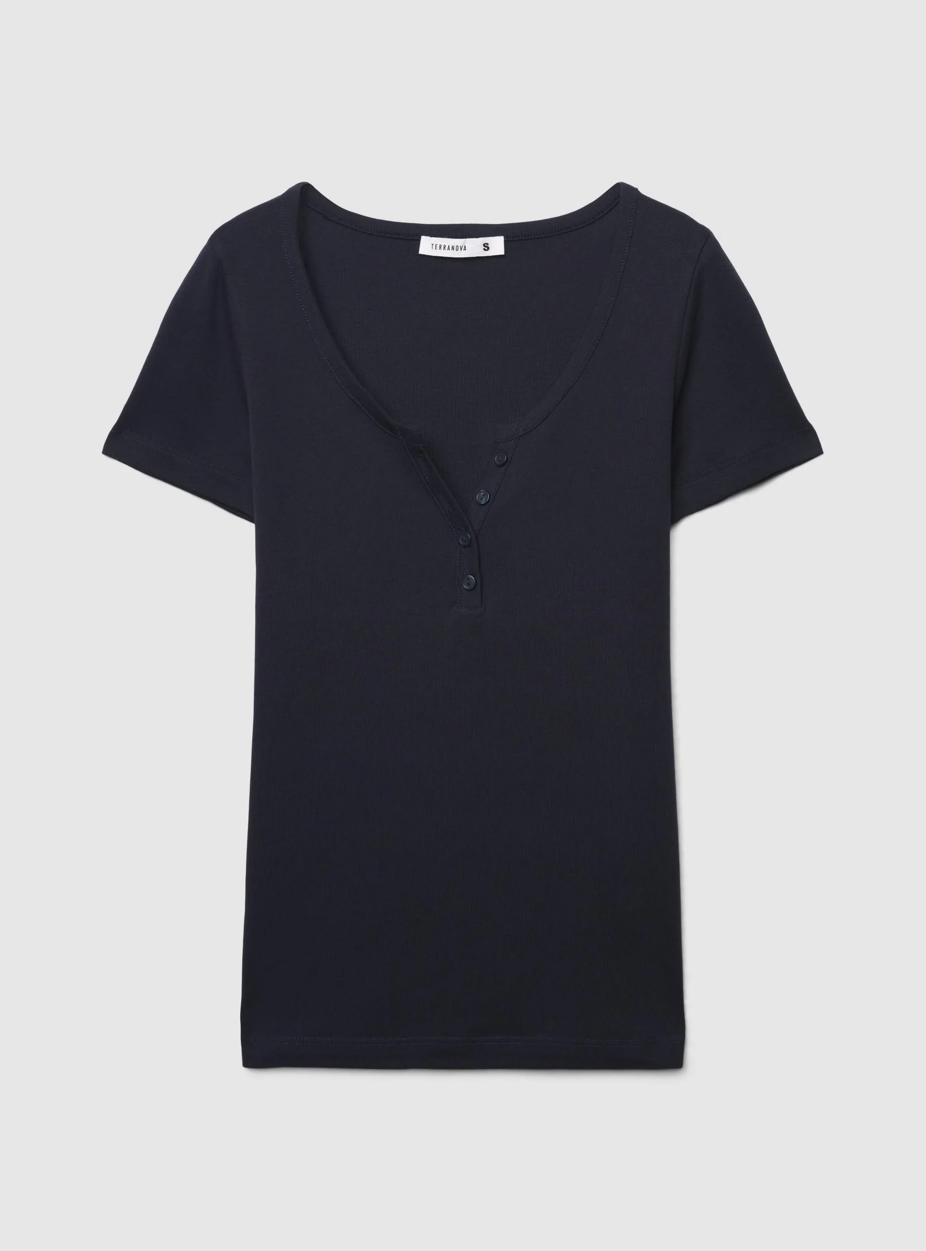 T-shirt serafino tinta unita - Image 7