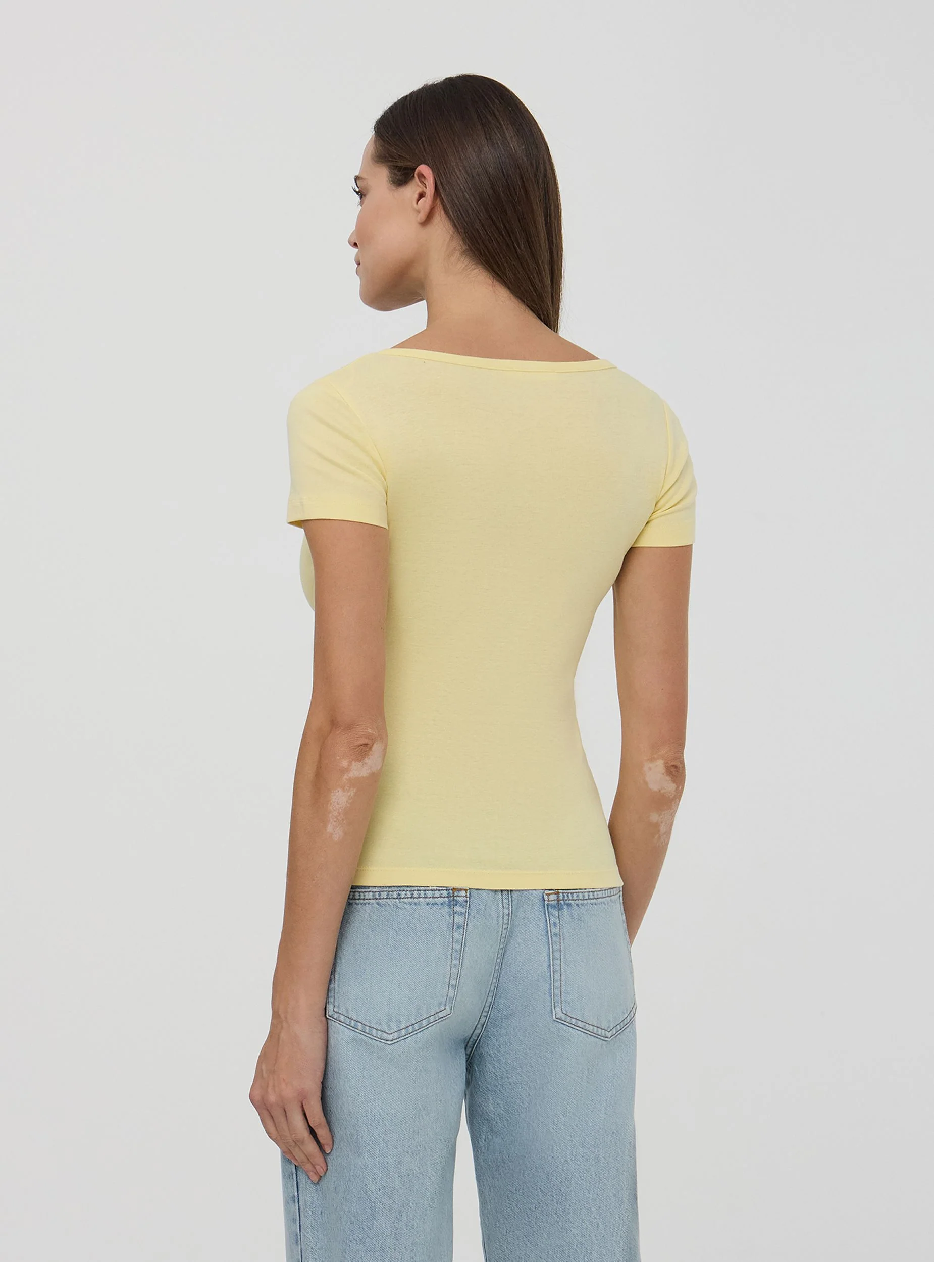T-shirt serafino tinta unita