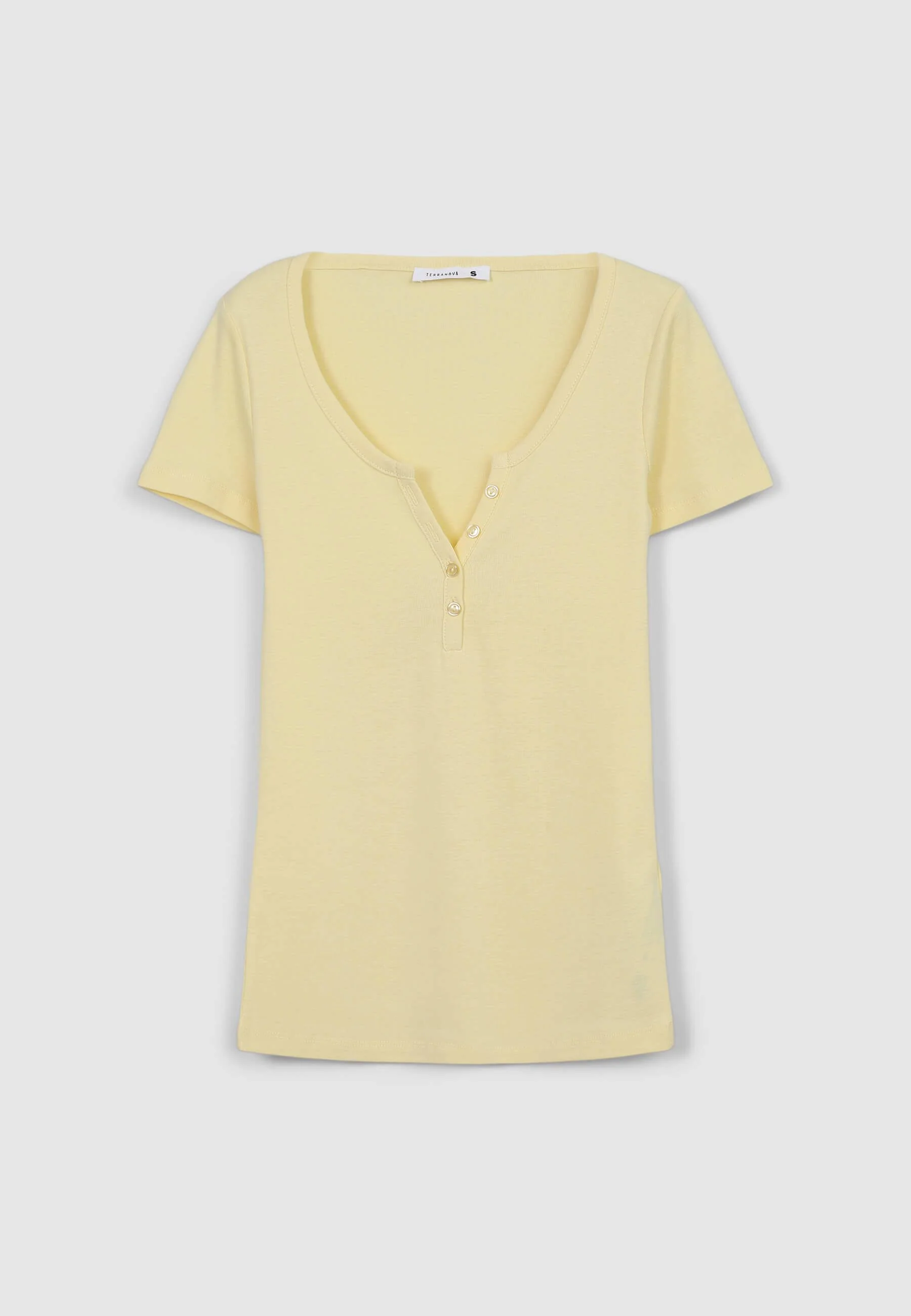 T-shirt serafino tinta unita - Image 4