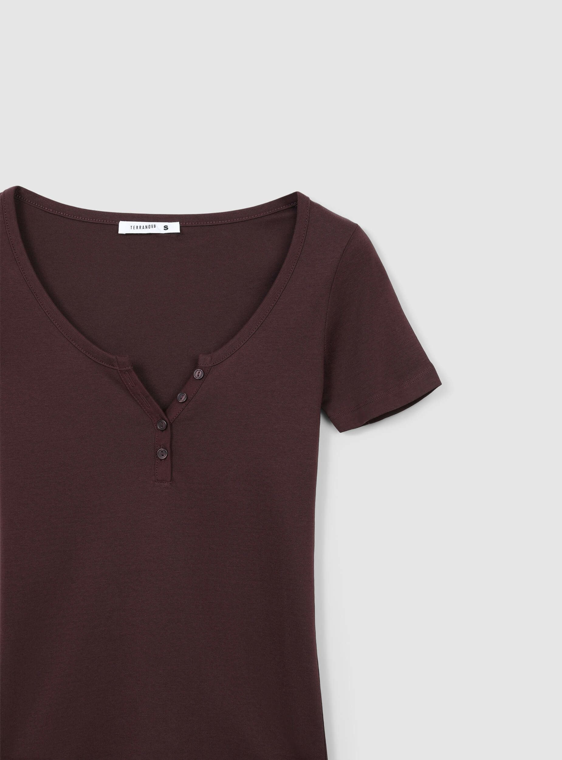 T-shirt serafino tinta unita - Image 7