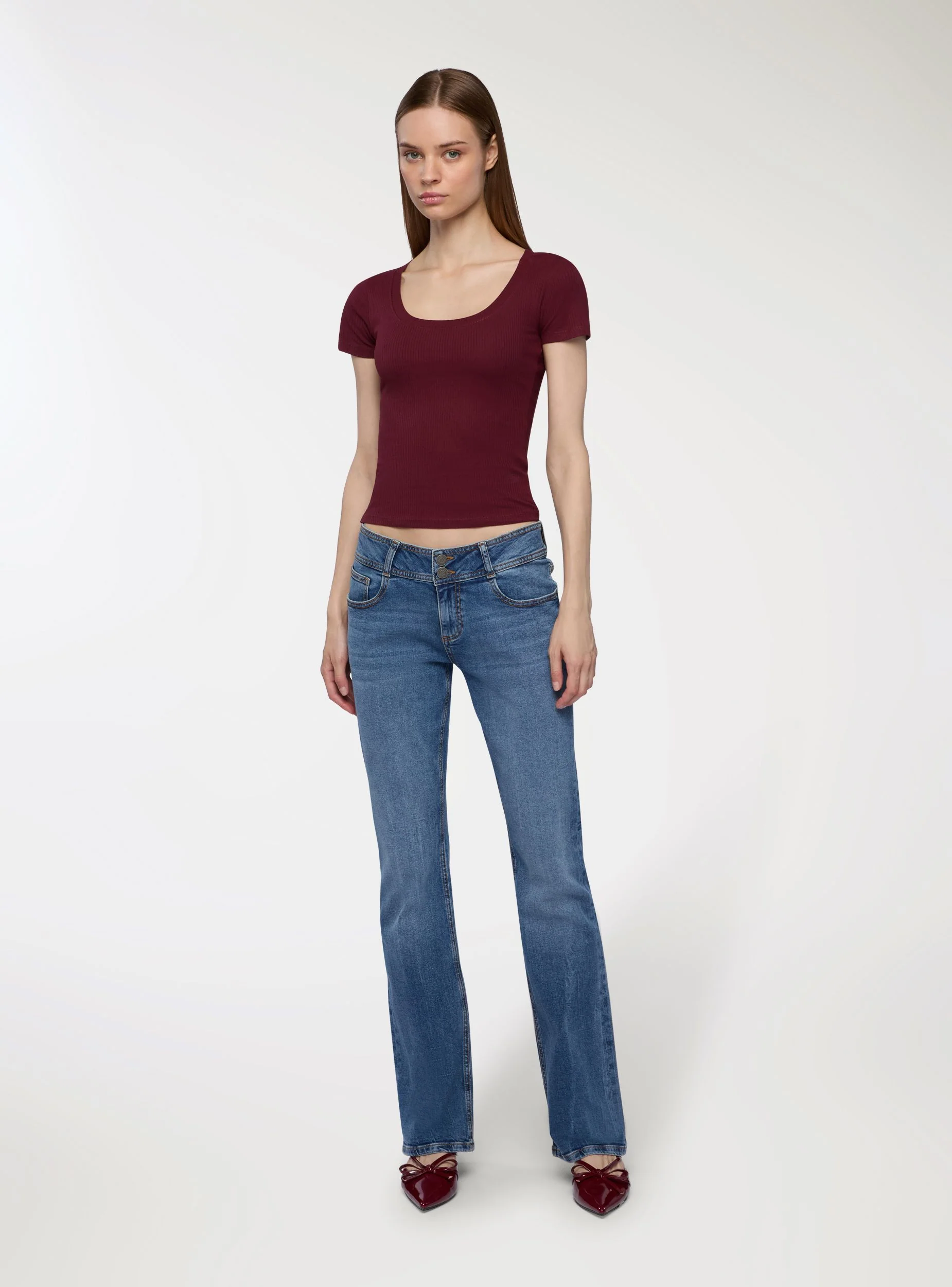 T-shirt slim a costine