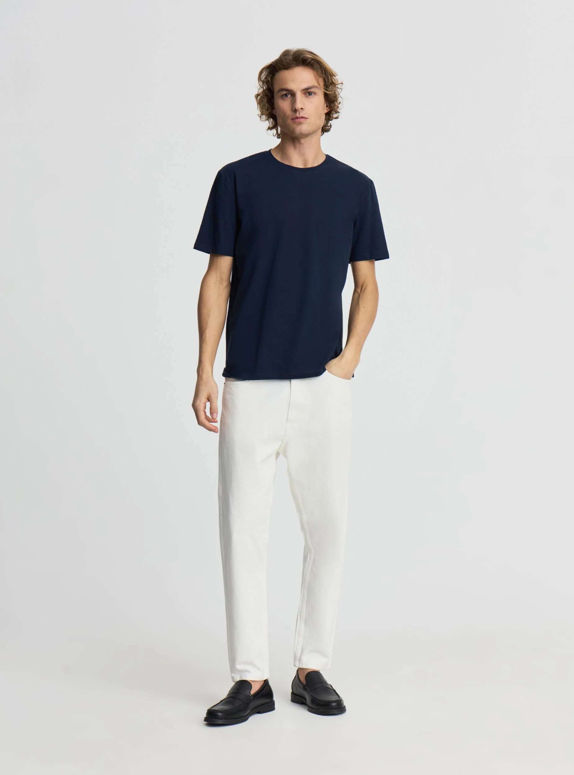 T-shirt slim fit a tinta unita - Image 2