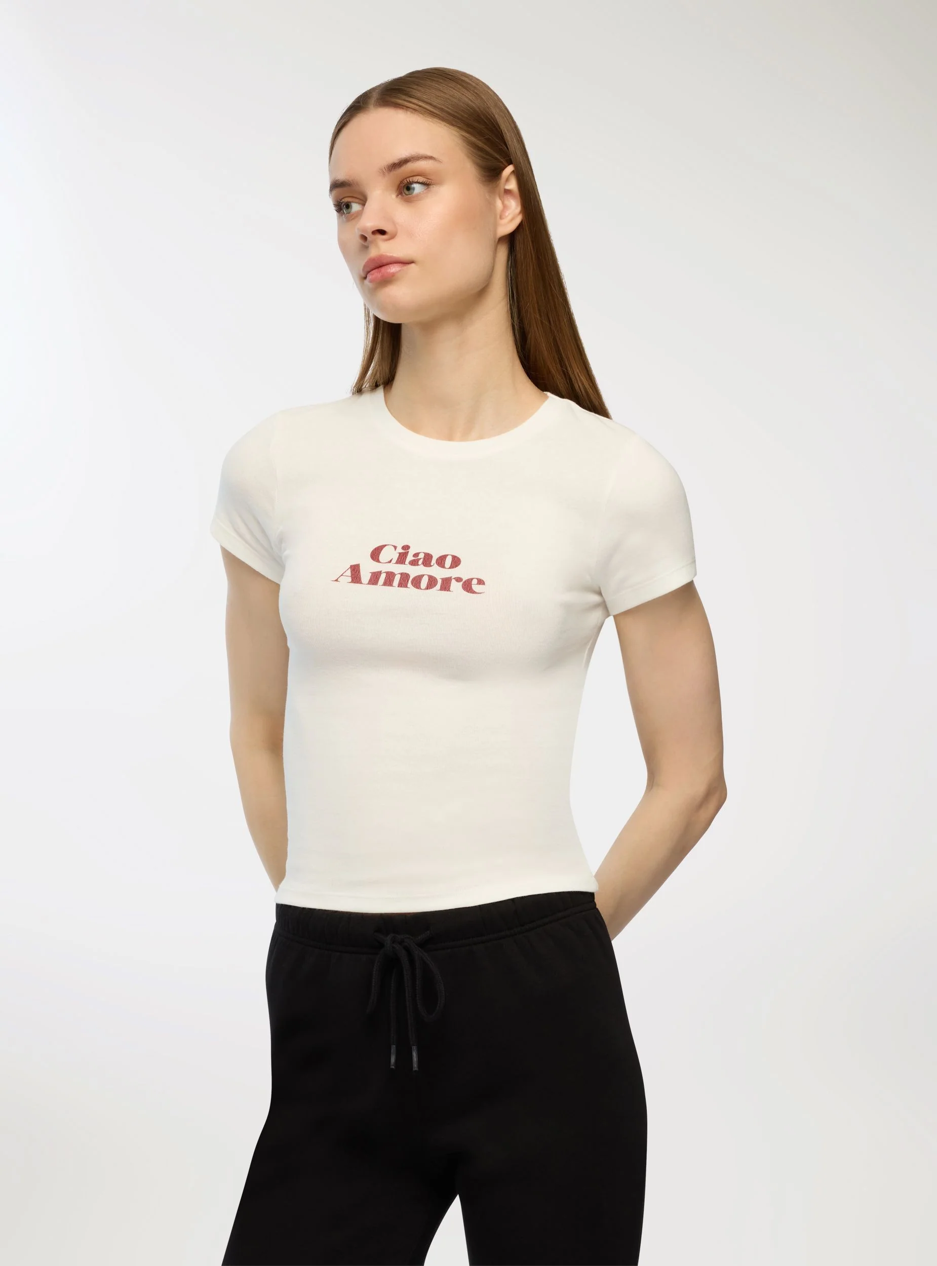 T-shirt slim fit con scritta - Image 4