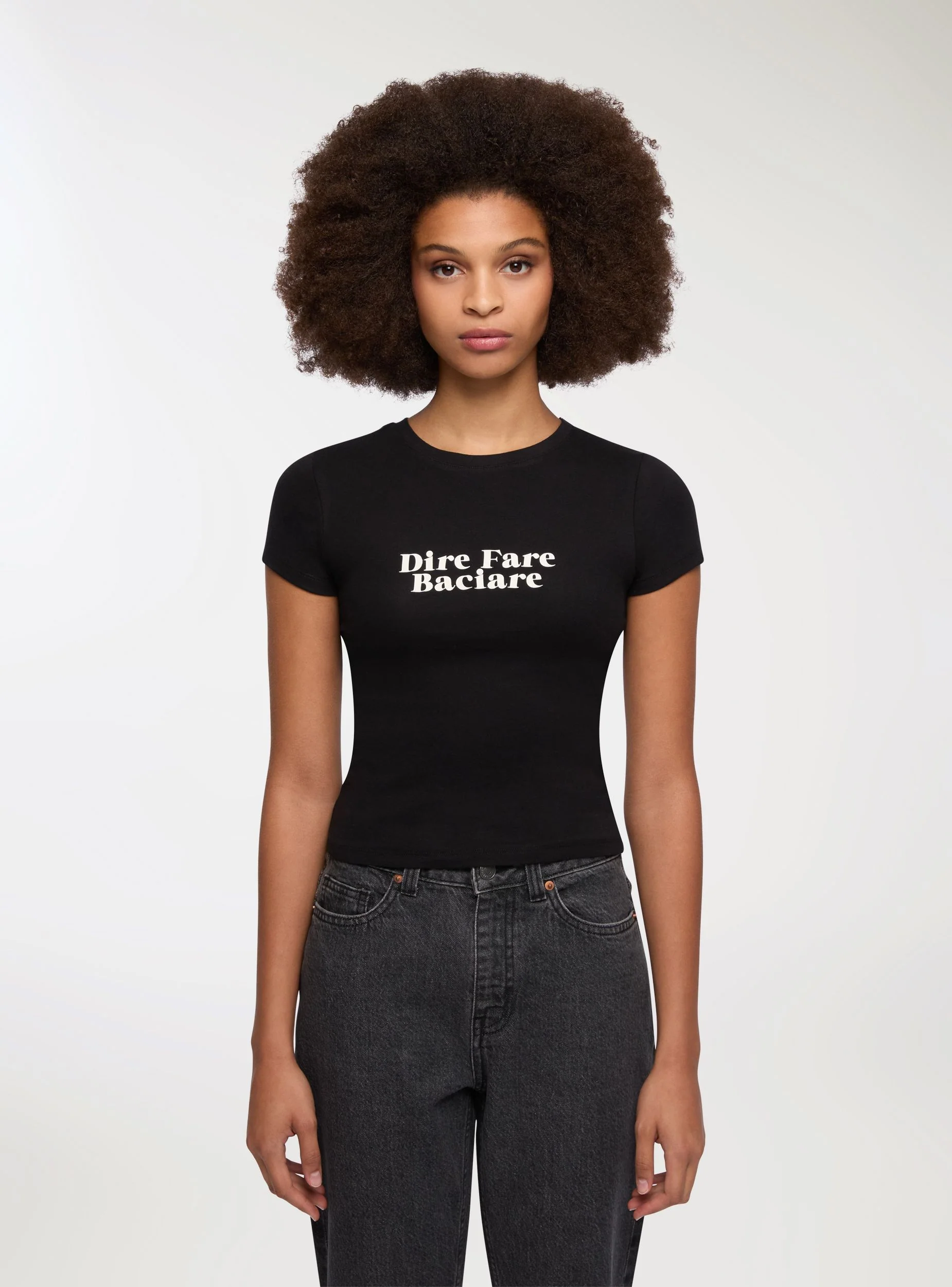 T-shirt slim fit con scritta - Image 4