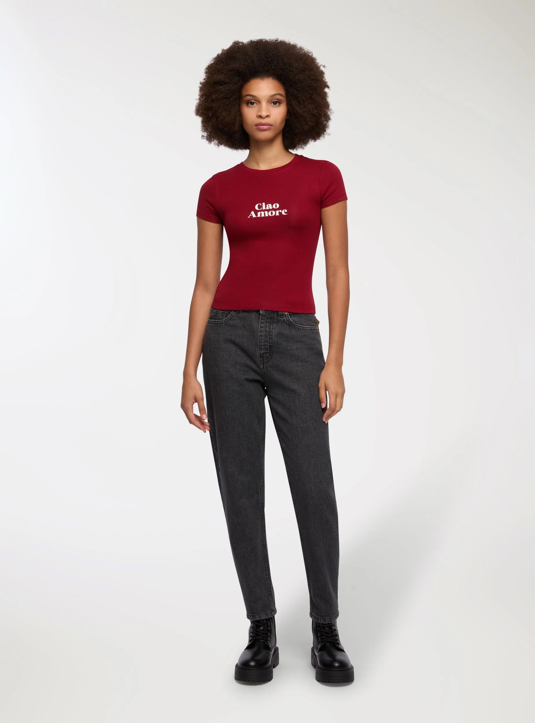 T-shirt slim fit con scritta - Image 4