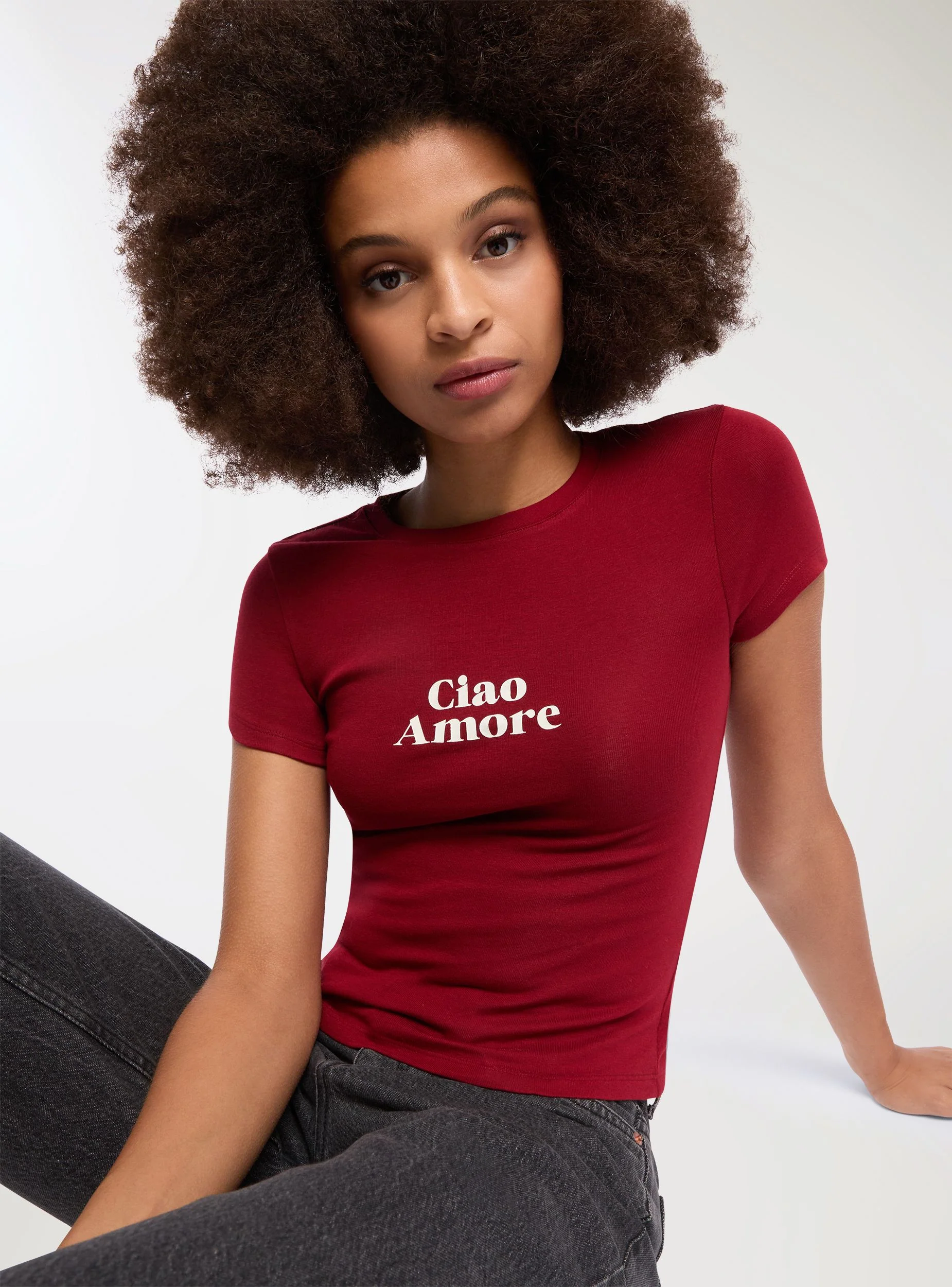T-shirt slim fit con scritta - Image 7