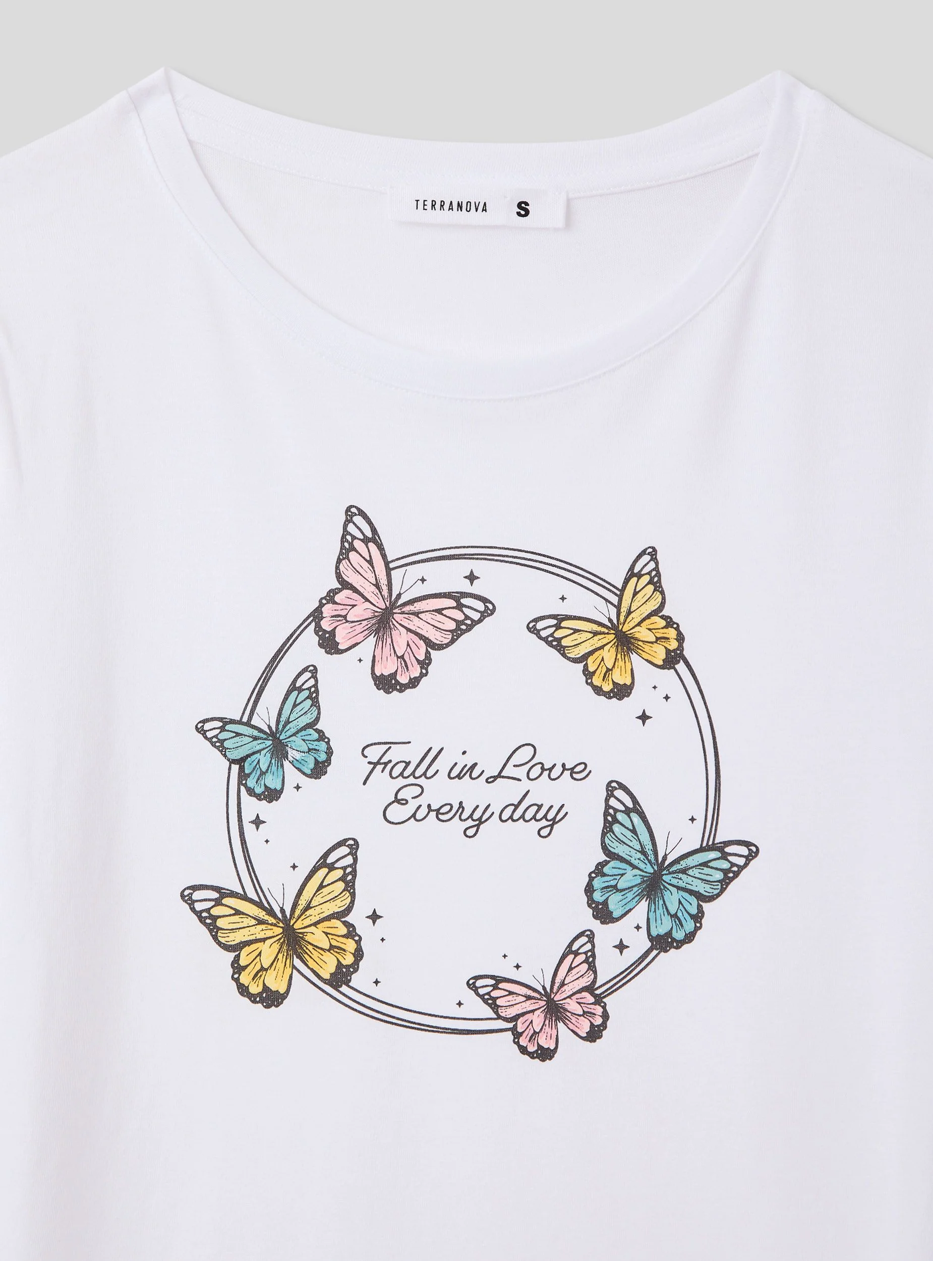 T-shirt slim fit con stampa farfalle - Image 4