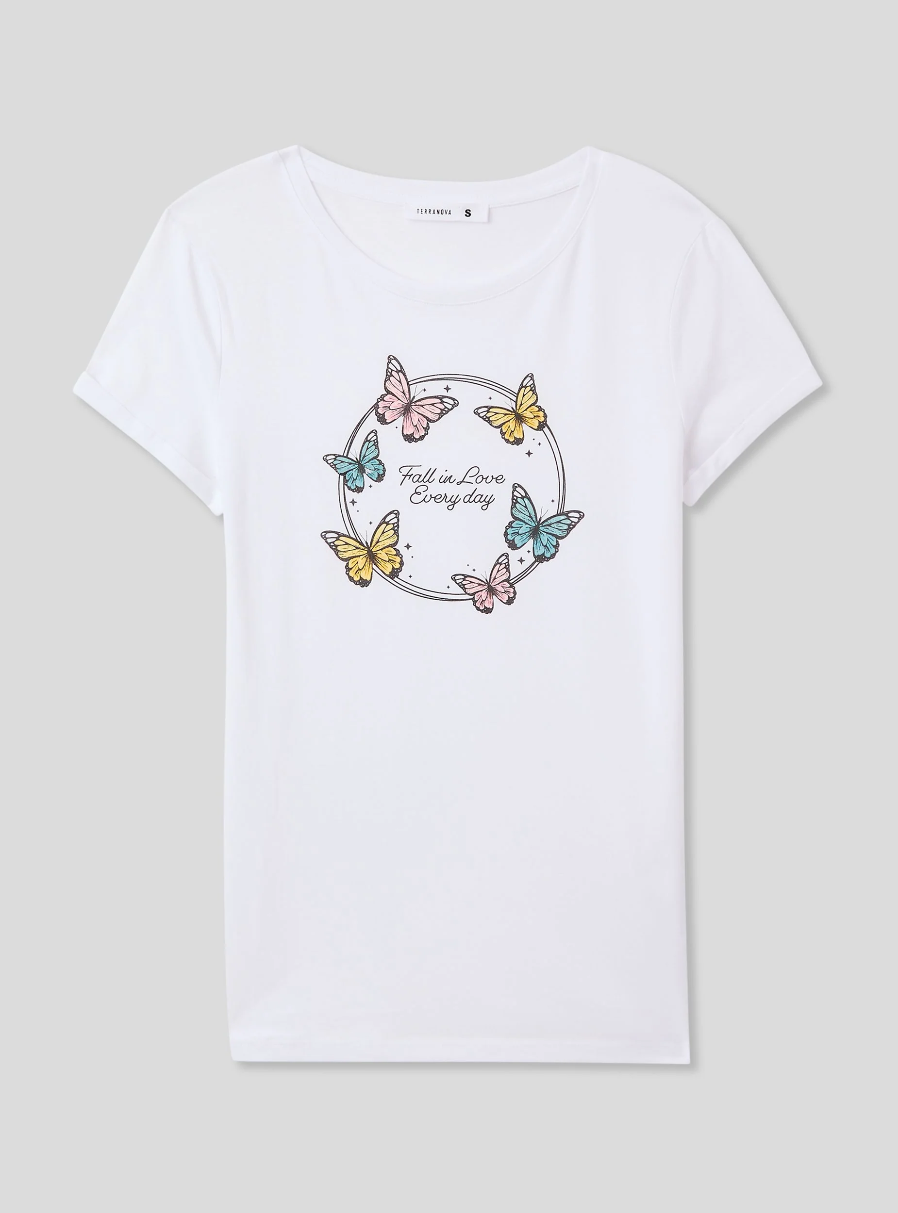 T-shirt slim fit con stampa farfalle - Image 5